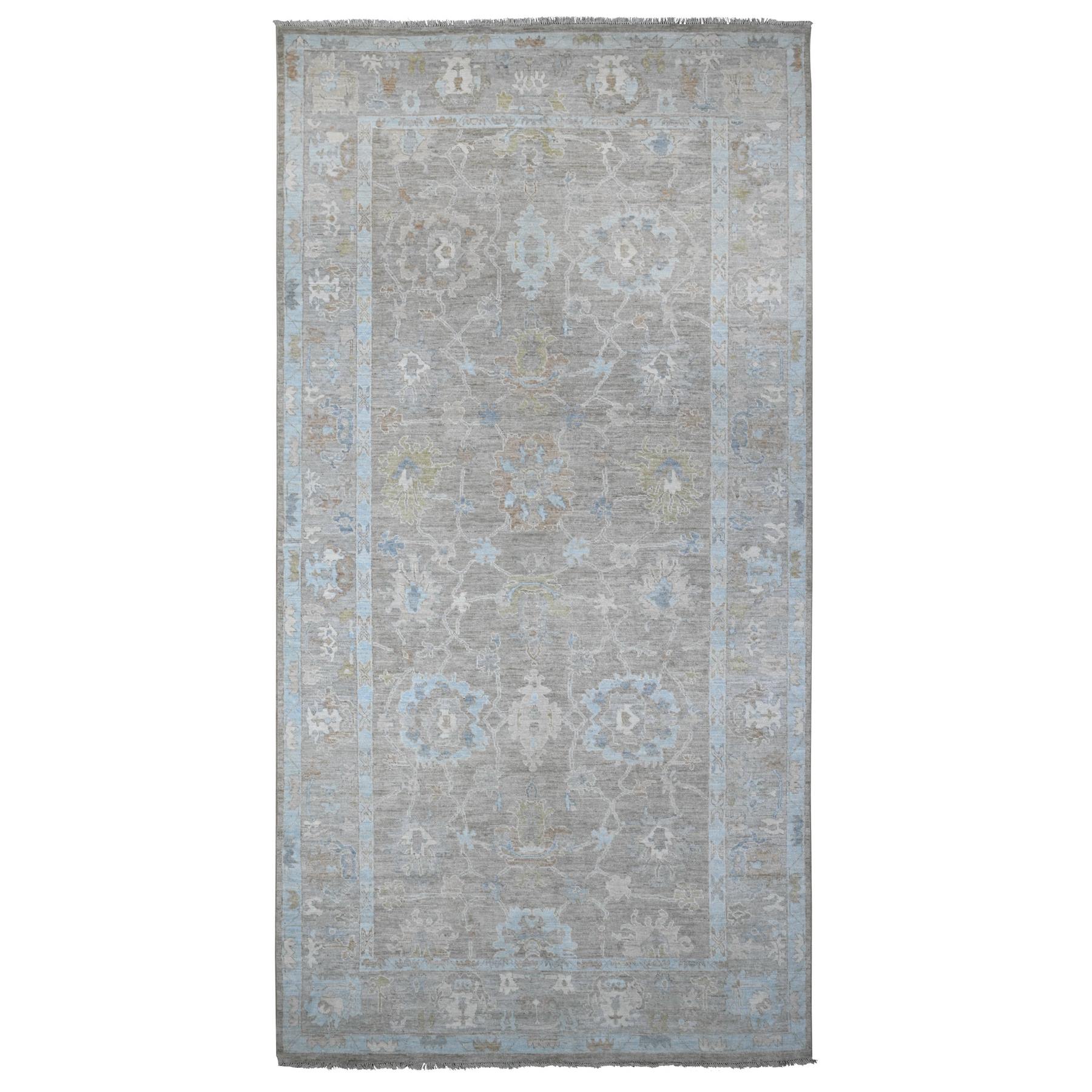 Oushak-And-Peshawar-Hand-Knotted-Rug-446305