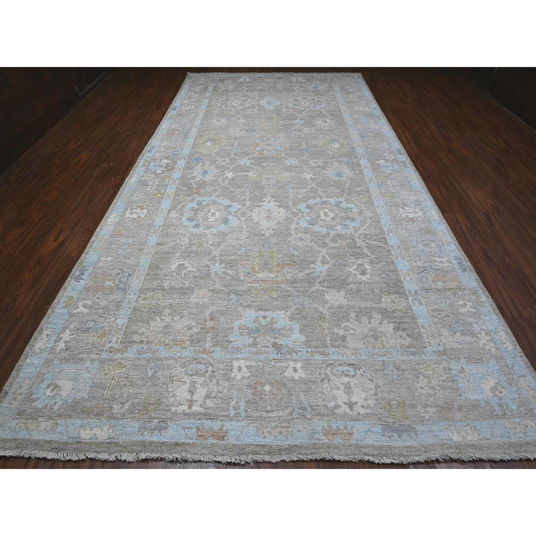 Oushak-And-Peshawar-Hand-Knotted-Rug-446305