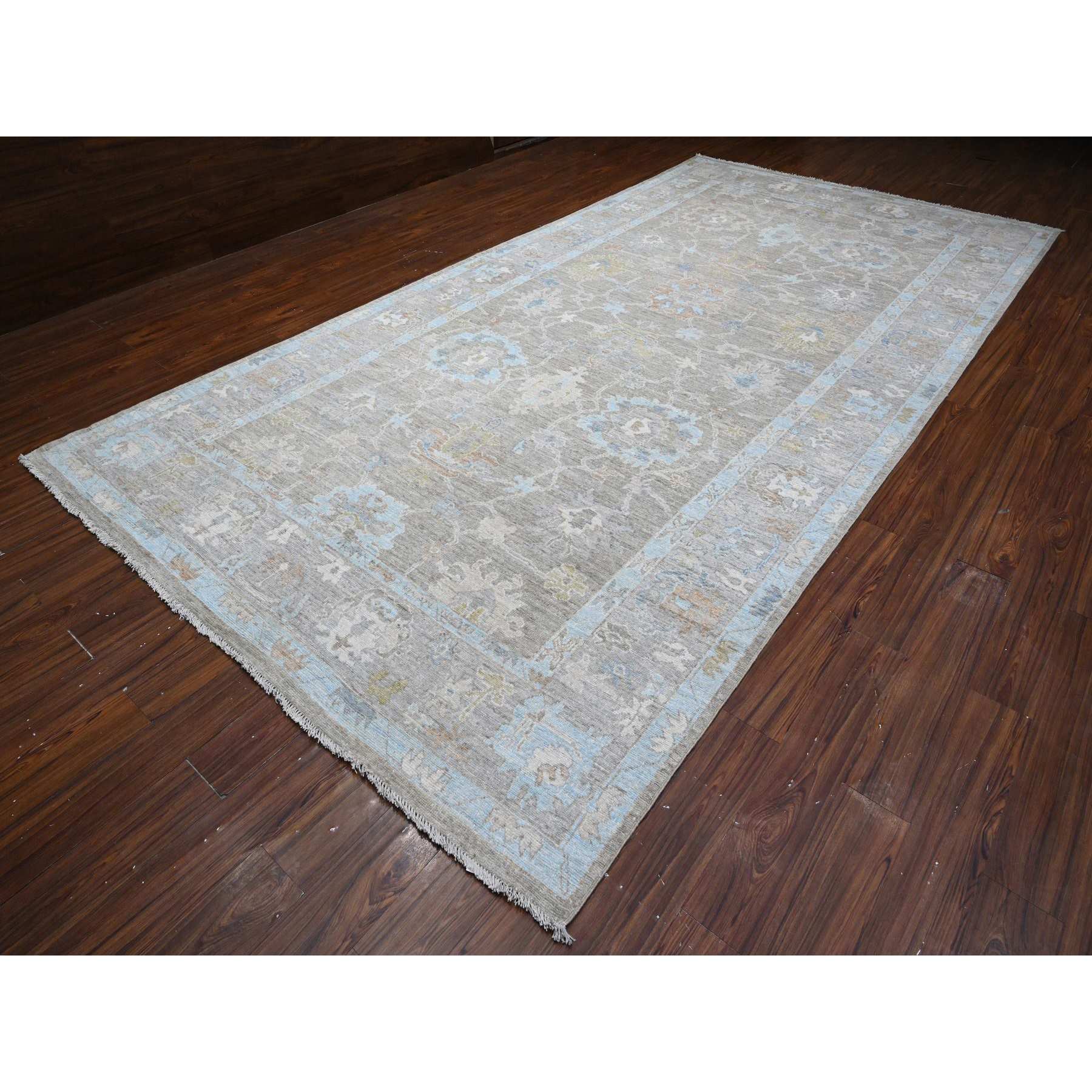 Oushak-And-Peshawar-Hand-Knotted-Rug-446305