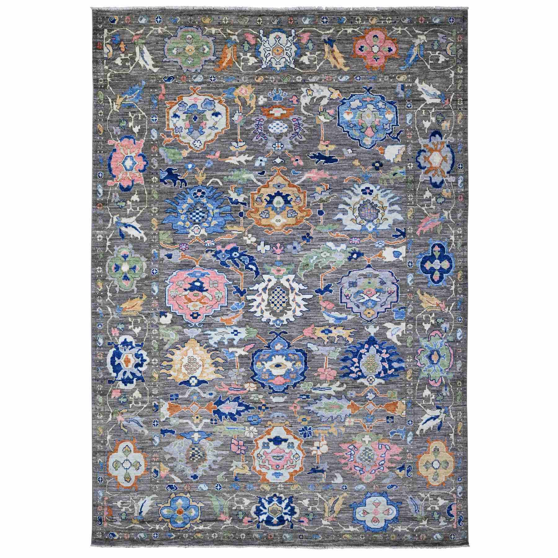 Oushak-And-Peshawar-Hand-Knotted-Rug-446315