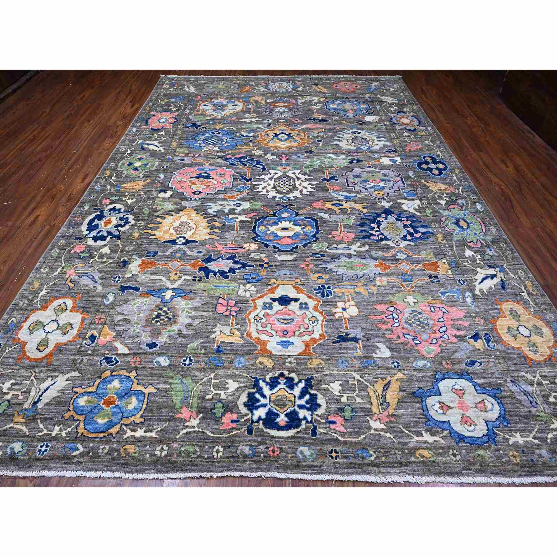 Oushak-And-Peshawar-Hand-Knotted-Rug-446315