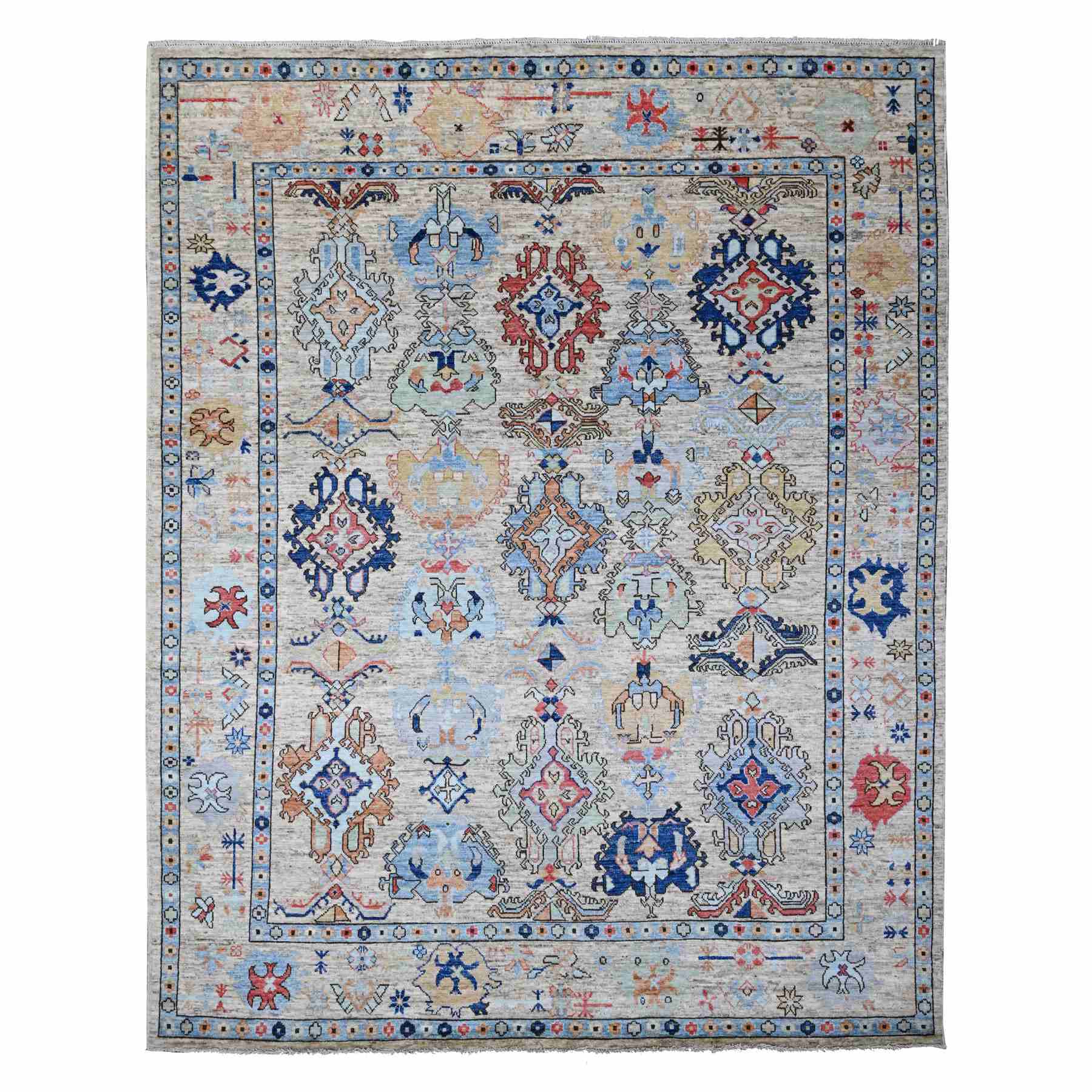 Oushak-And-Peshawar-Hand-Knotted-Rug-446325