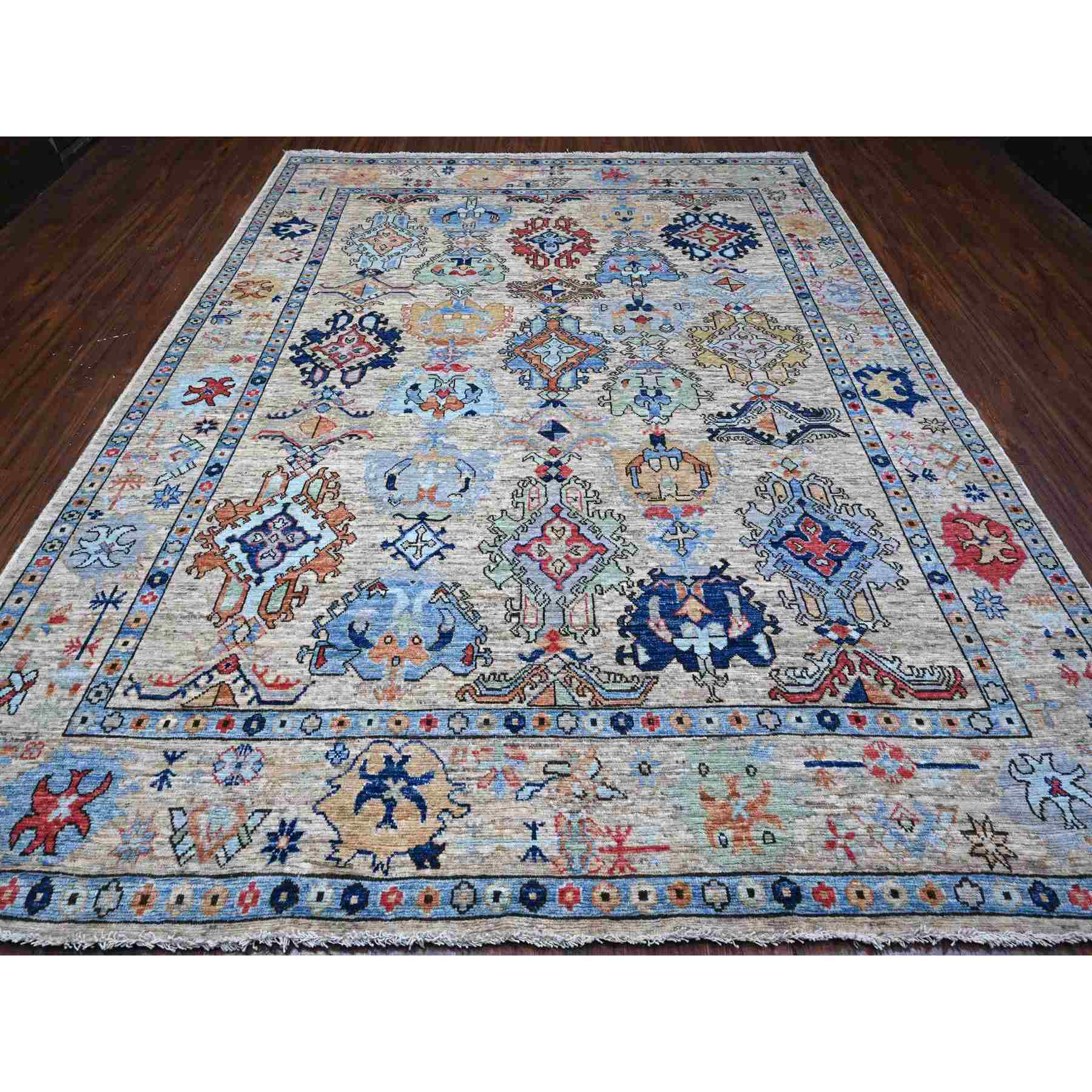 Oushak-And-Peshawar-Hand-Knotted-Rug-446325