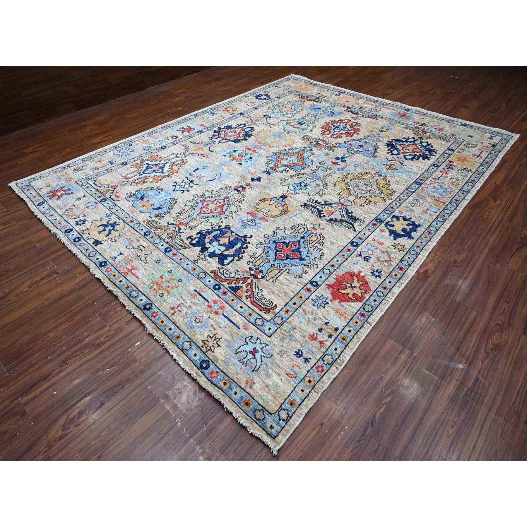 Oushak-And-Peshawar-Hand-Knotted-Rug-446325