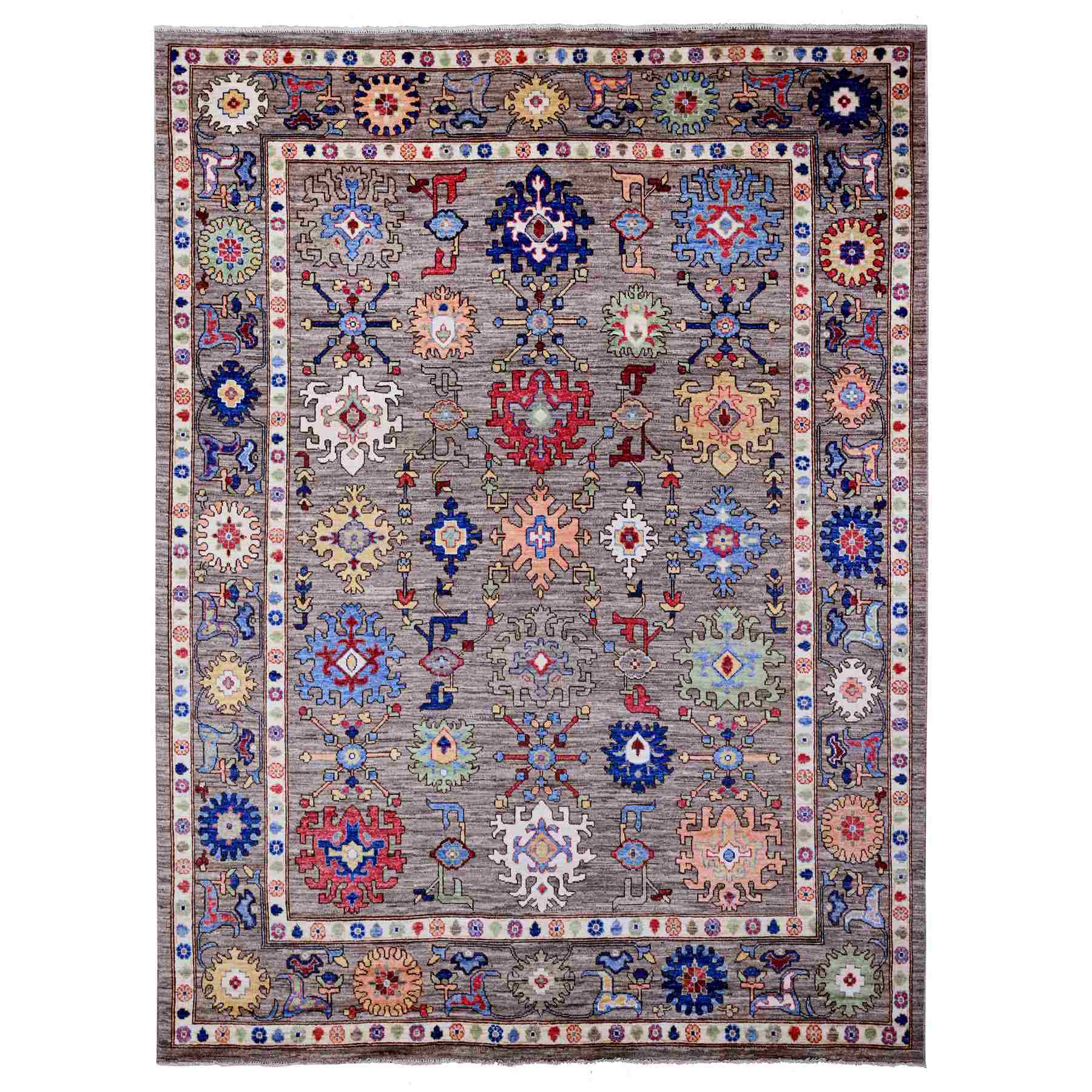 Oushak-And-Peshawar-Hand-Knotted-Rug-446345