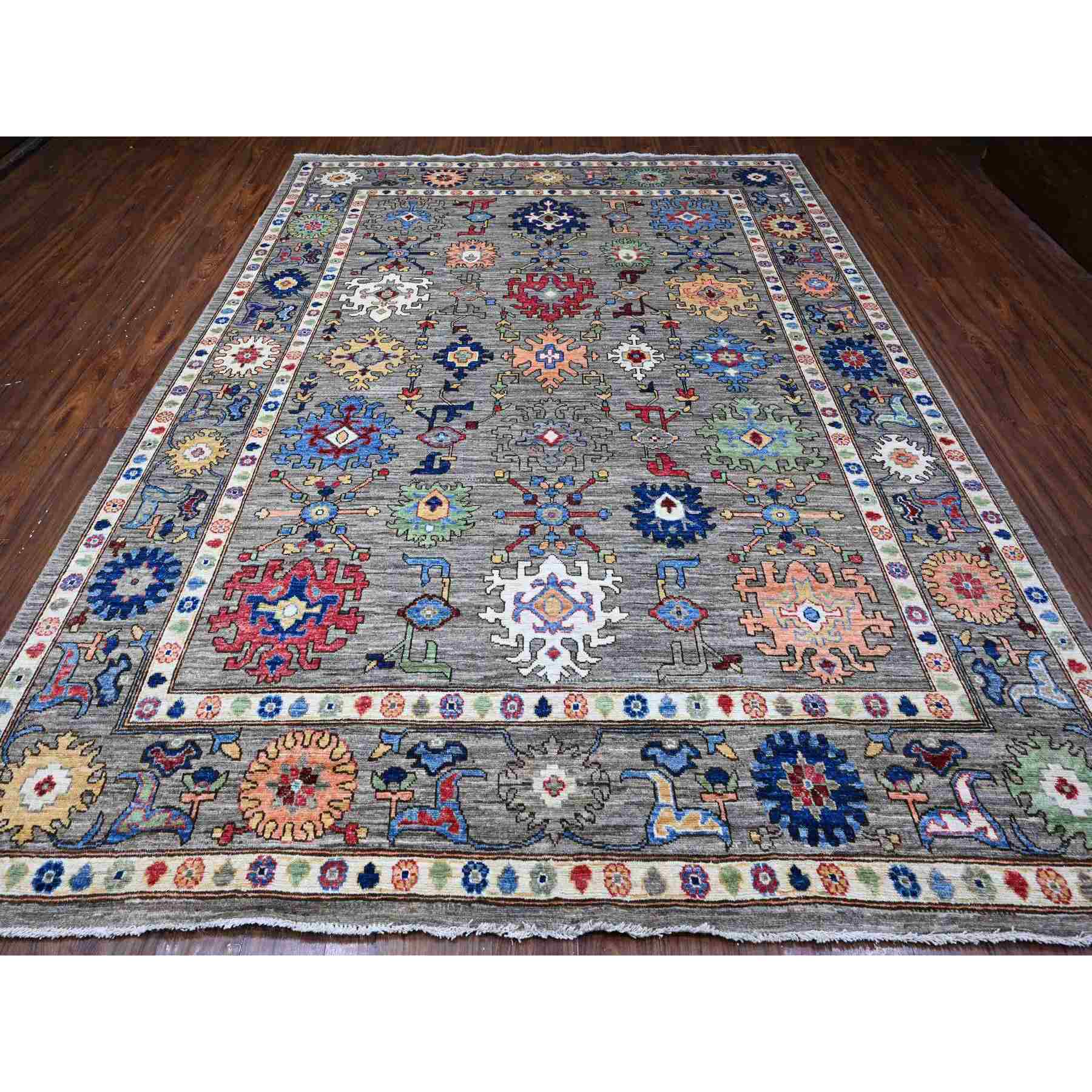 Oushak-And-Peshawar-Hand-Knotted-Rug-446345