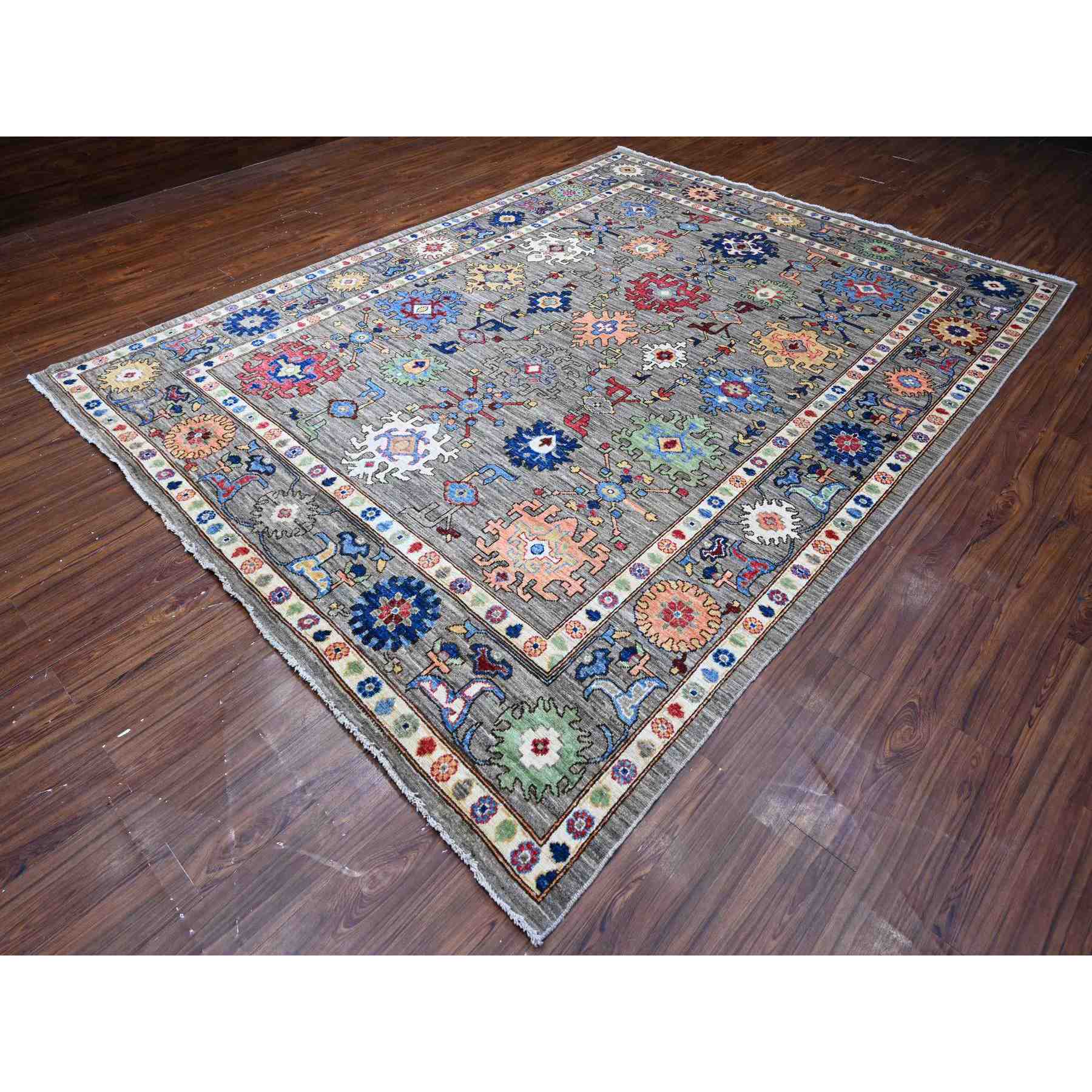 Oushak-And-Peshawar-Hand-Knotted-Rug-446345