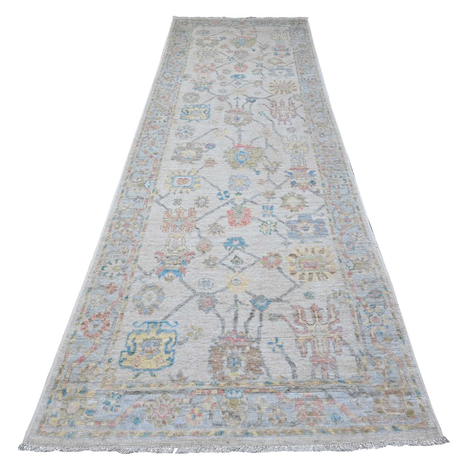 Oushak-And-Peshawar-Hand-Knotted-Rug-446440