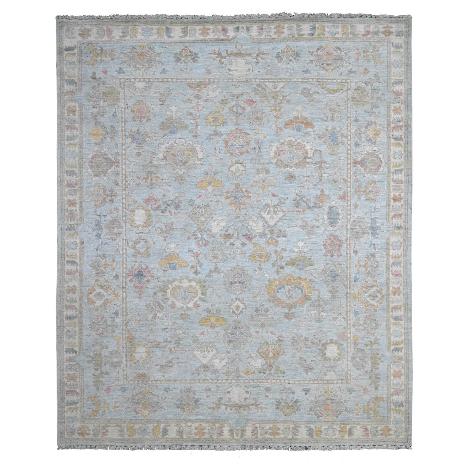 Oushak-And-Peshawar-Hand-Knotted-Rug-446605