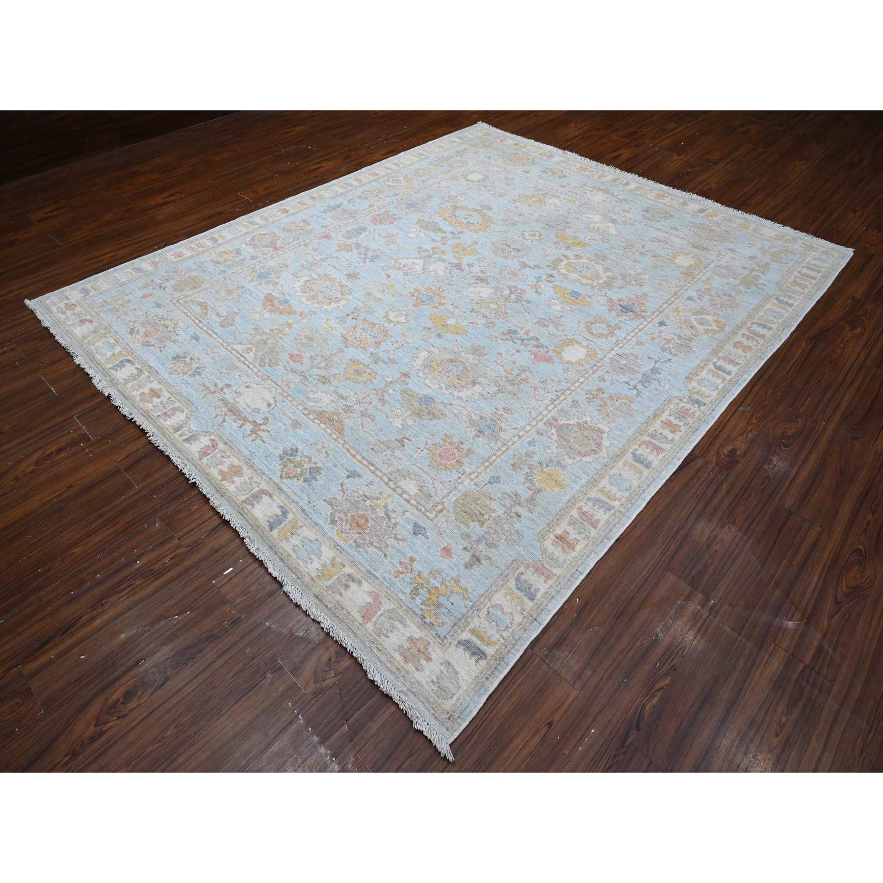 Oushak-And-Peshawar-Hand-Knotted-Rug-446605