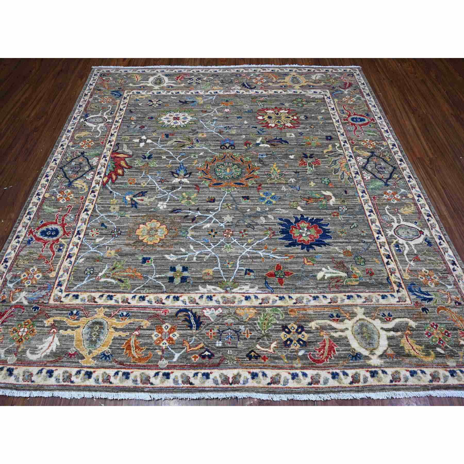 Oushak-And-Peshawar-Hand-Knotted-Rug-447130