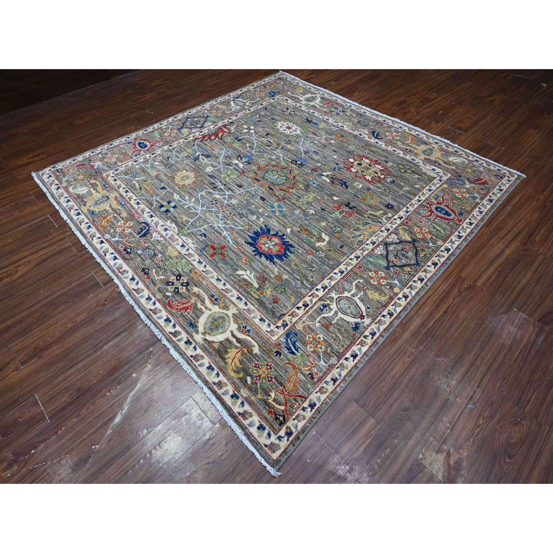 Oushak-And-Peshawar-Hand-Knotted-Rug-447130