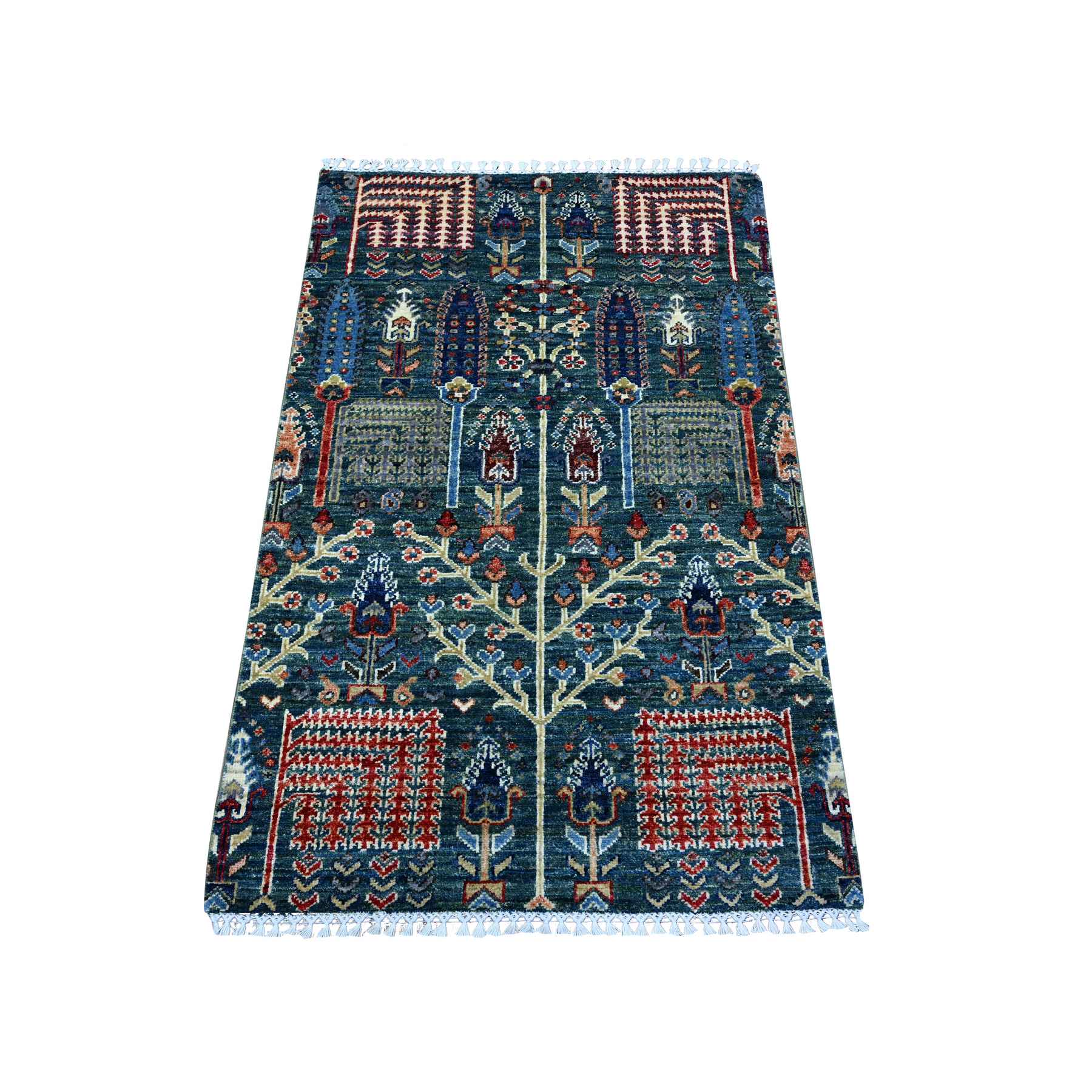 Oushak-And-Peshawar-Hand-Knotted-Rug-447225