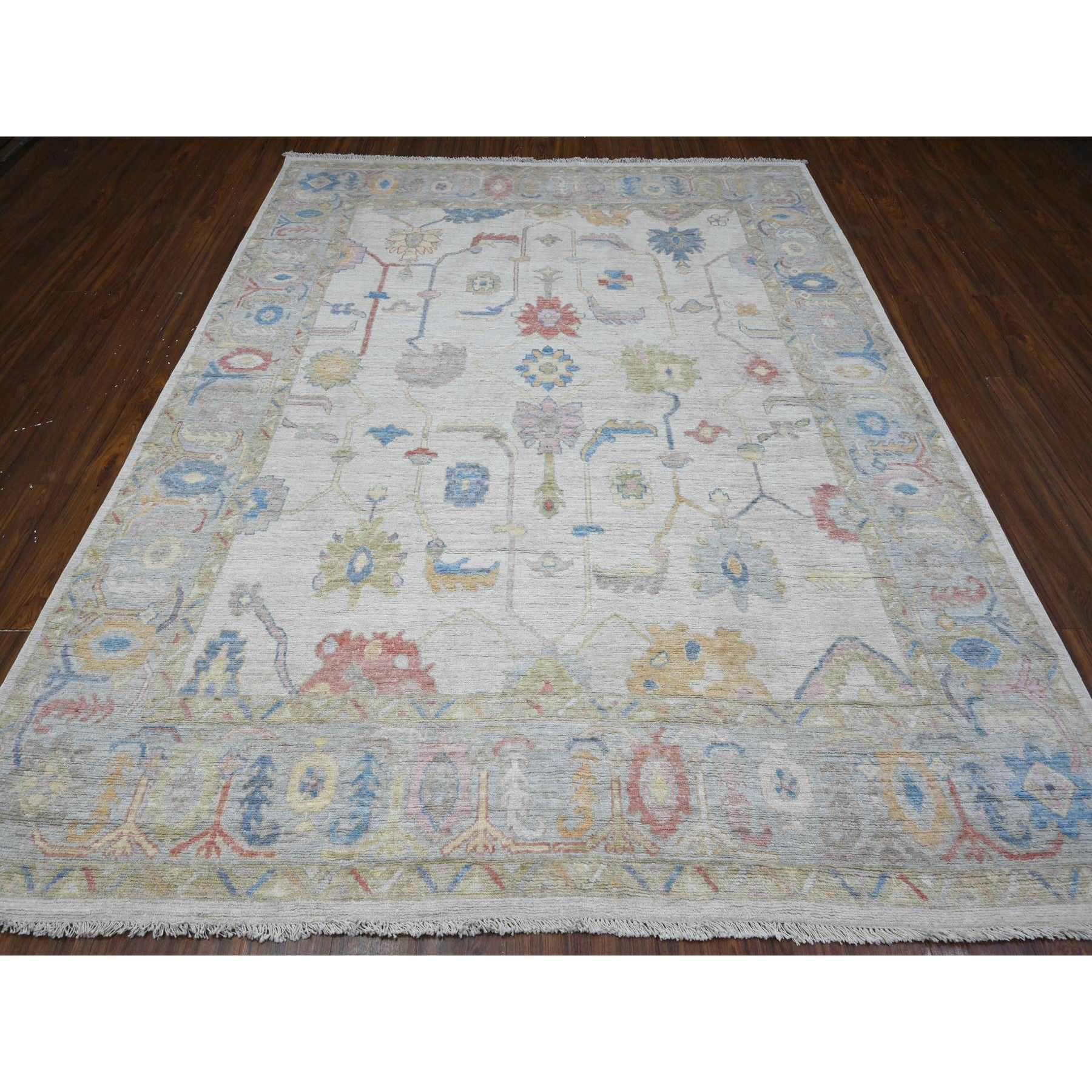 Oushak-And-Peshawar-Hand-Knotted-Rug-447275