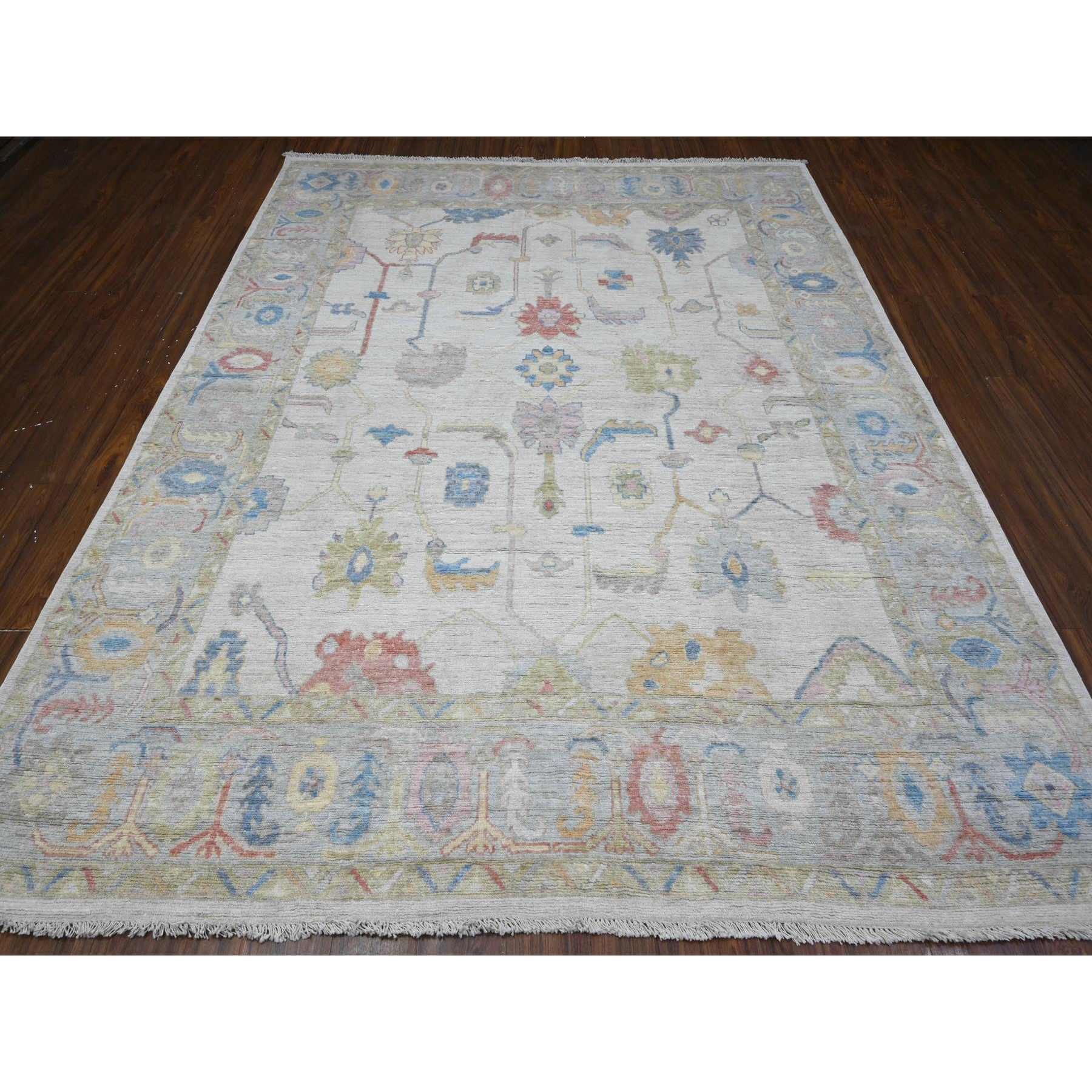 Oushak-And-Peshawar-Hand-Knotted-Rug-447275