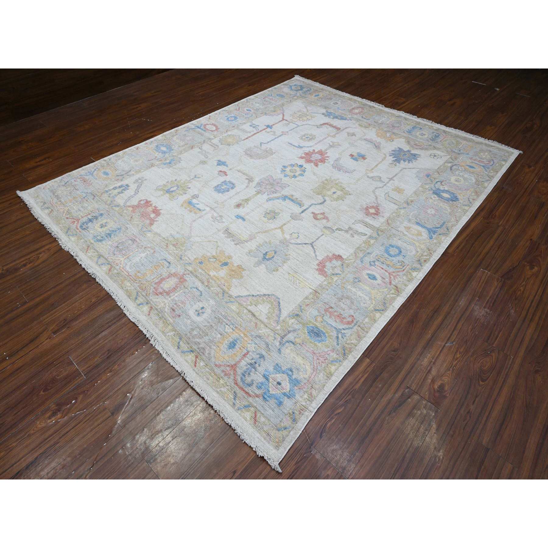 Oushak-And-Peshawar-Hand-Knotted-Rug-447275