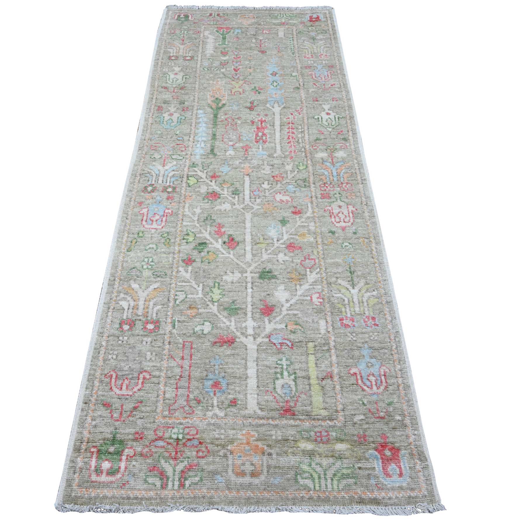 Oushak-And-Peshawar-Hand-Knotted-Rug-447350