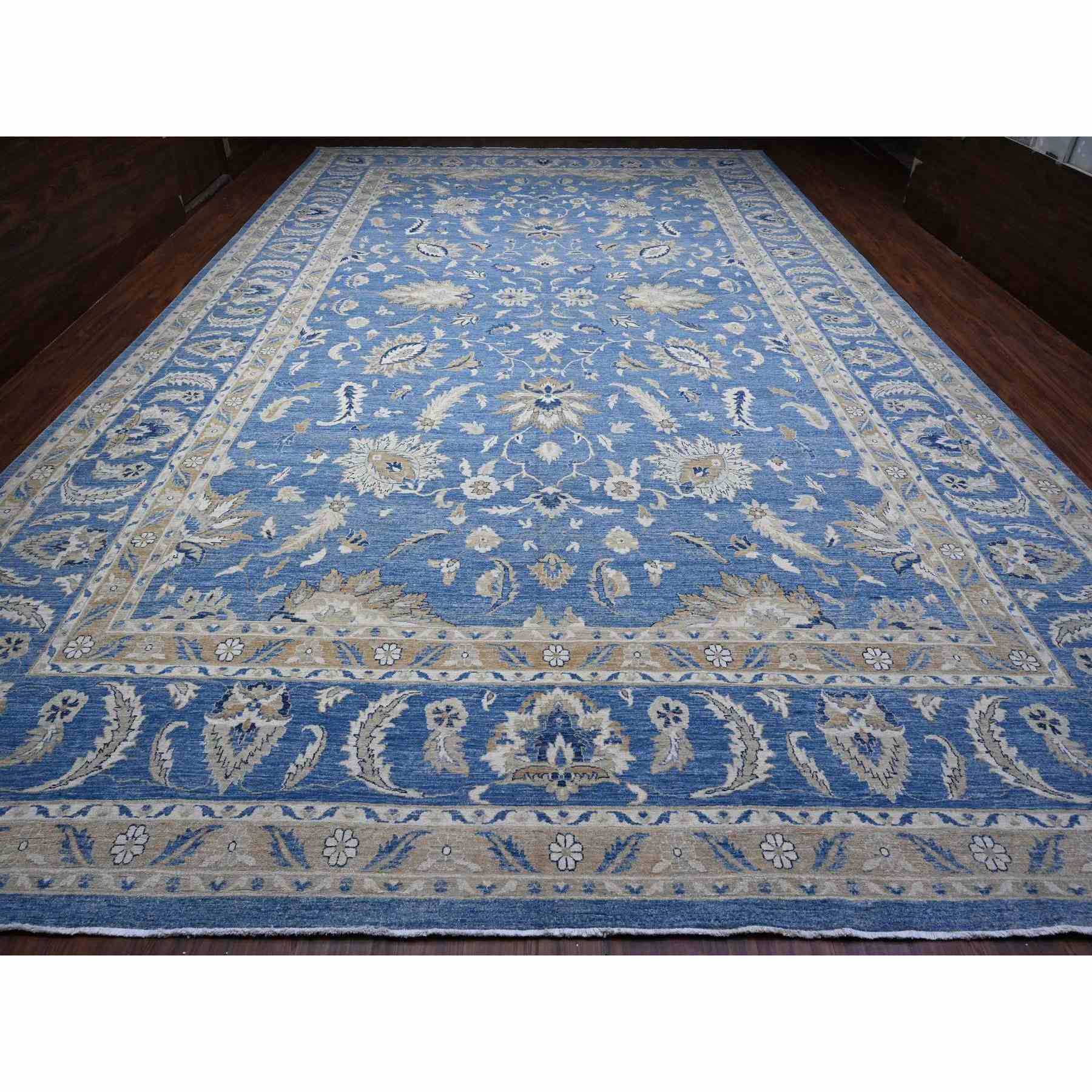 Oushak-And-Peshawar-Hand-Knotted-Rug-447375