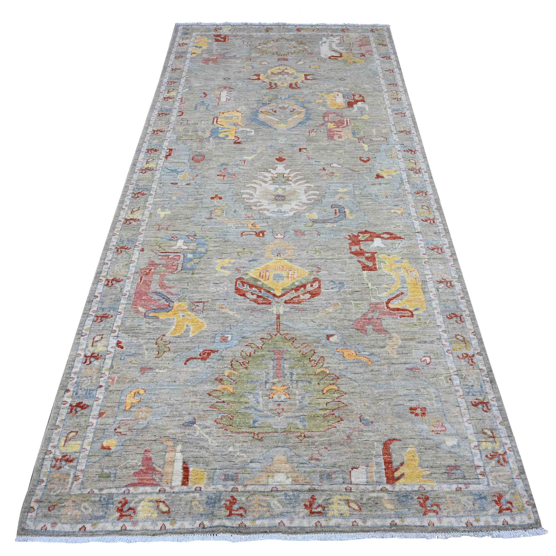 Oushak-And-Peshawar-Hand-Knotted-Rug-447475