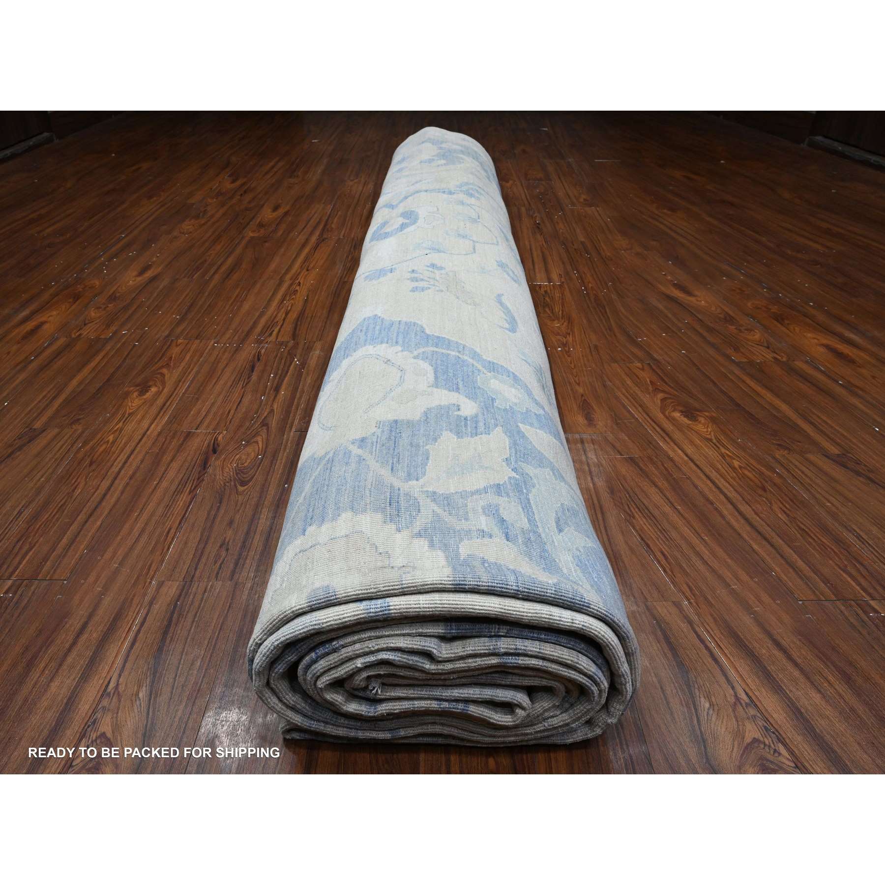 White-Wash-Vintage-Silver-Wash-Hand-Knotted-Rug-447390