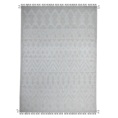 Polar Bear White, Hand Knotted Beni Ourain Geometric Moroccan Weave Inspired Design, 100% Wool, Oriental Rug