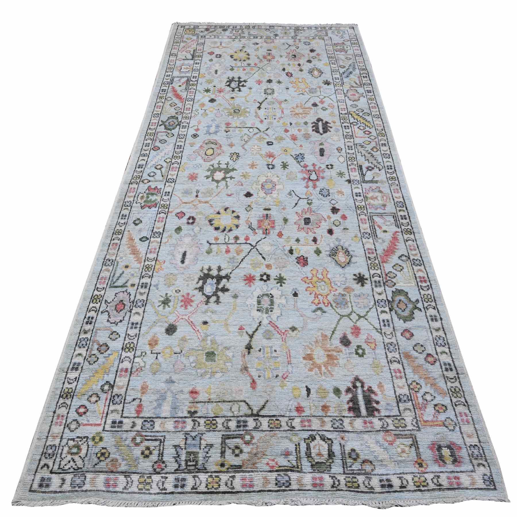 Oushak-And-Peshawar-Hand-Knotted-Rug-447530