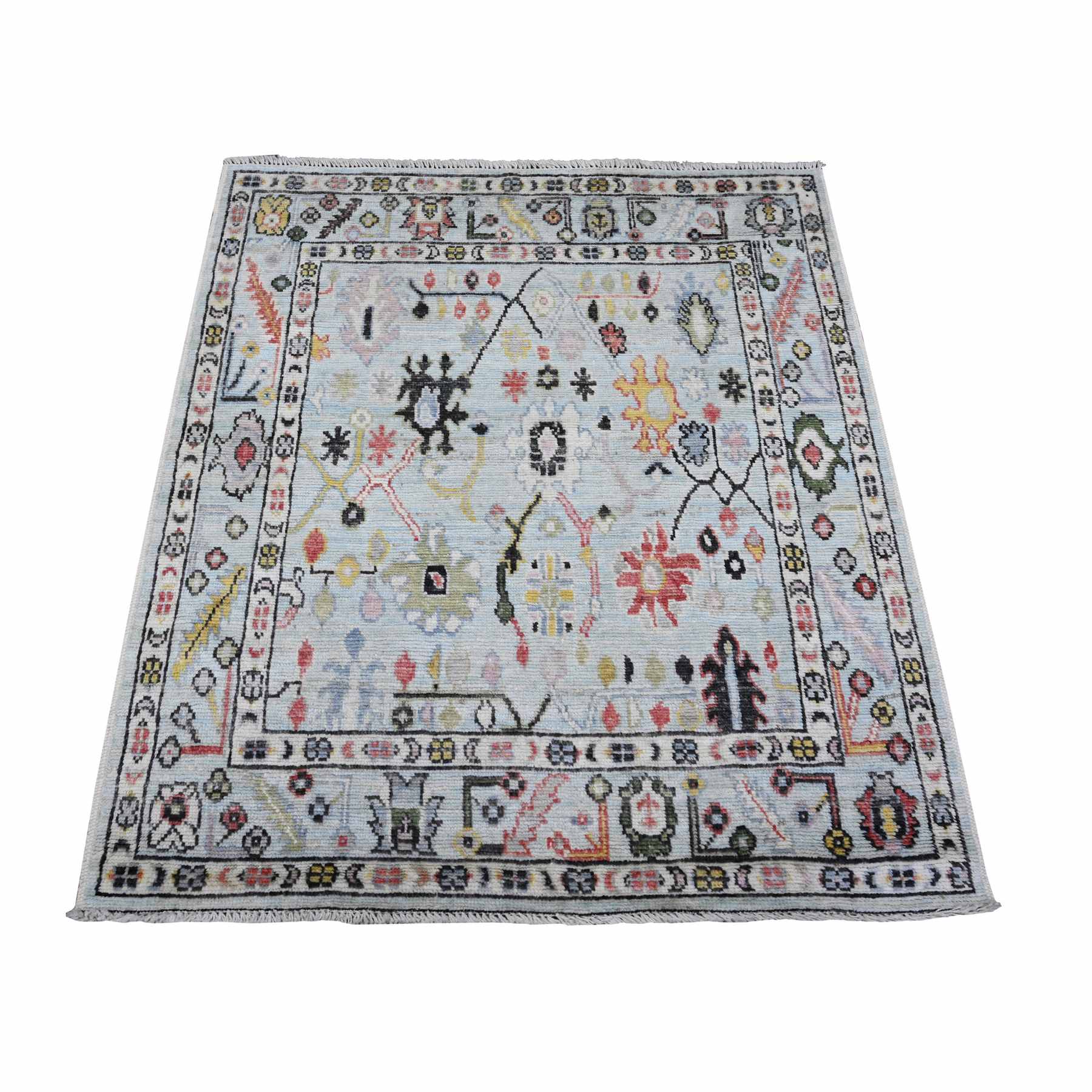 Oushak-And-Peshawar-Hand-Knotted-Rug-447550