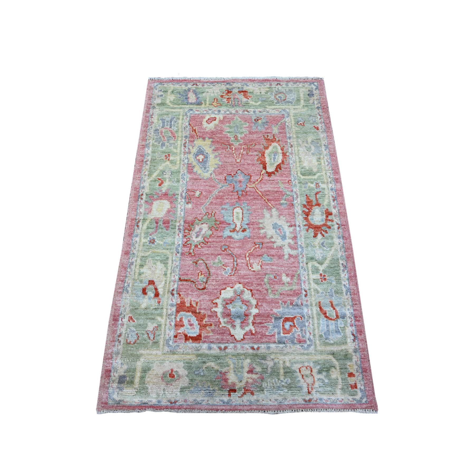 Oushak-And-Peshawar-Hand-Knotted-Rug-447570