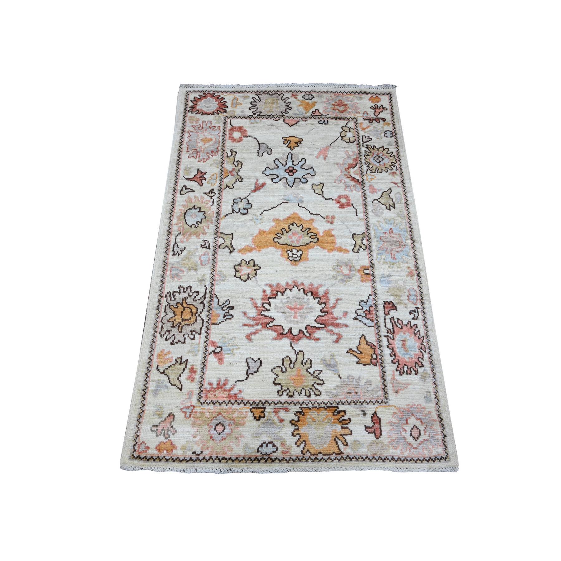 Oushak-And-Peshawar-Hand-Knotted-Rug-447575