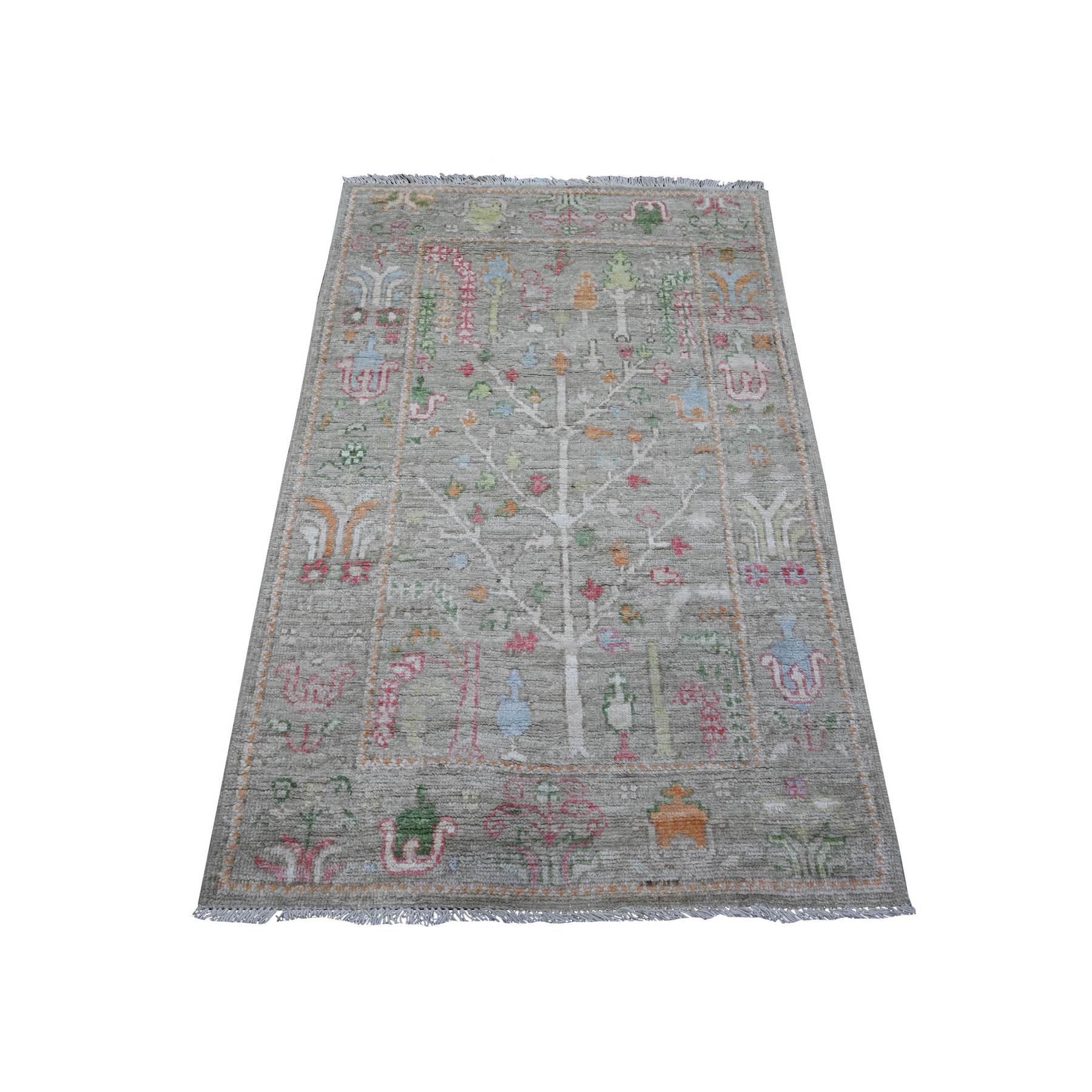 Oushak-And-Peshawar-Hand-Knotted-Rug-447585