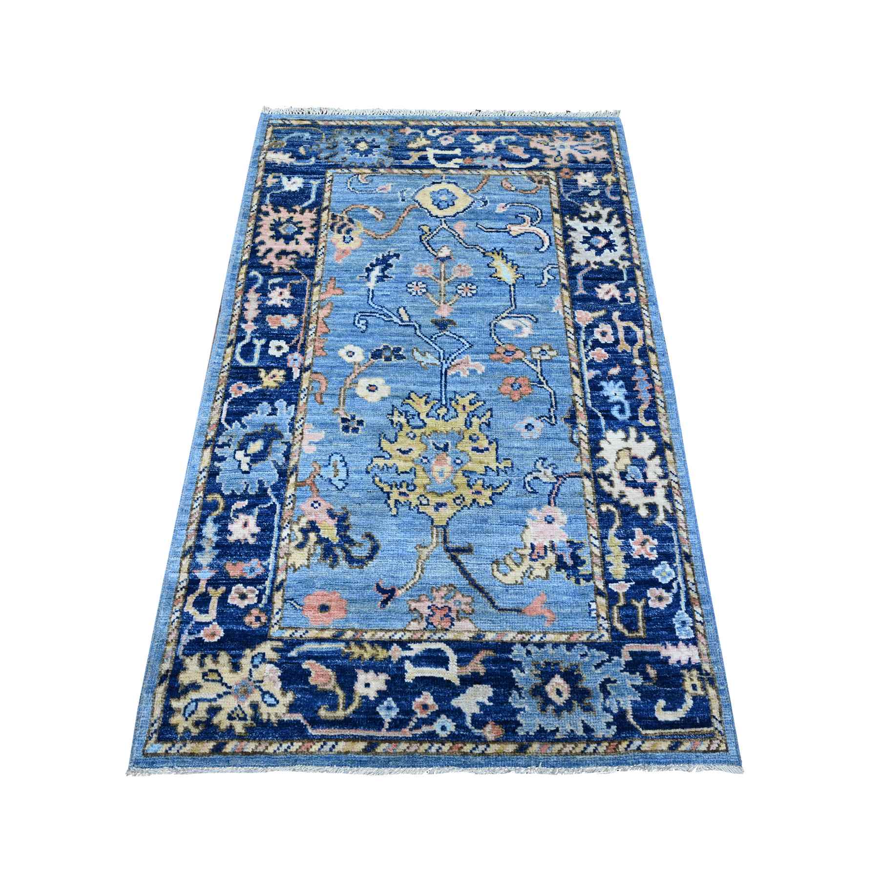 Oushak-And-Peshawar-Hand-Knotted-Rug-447640