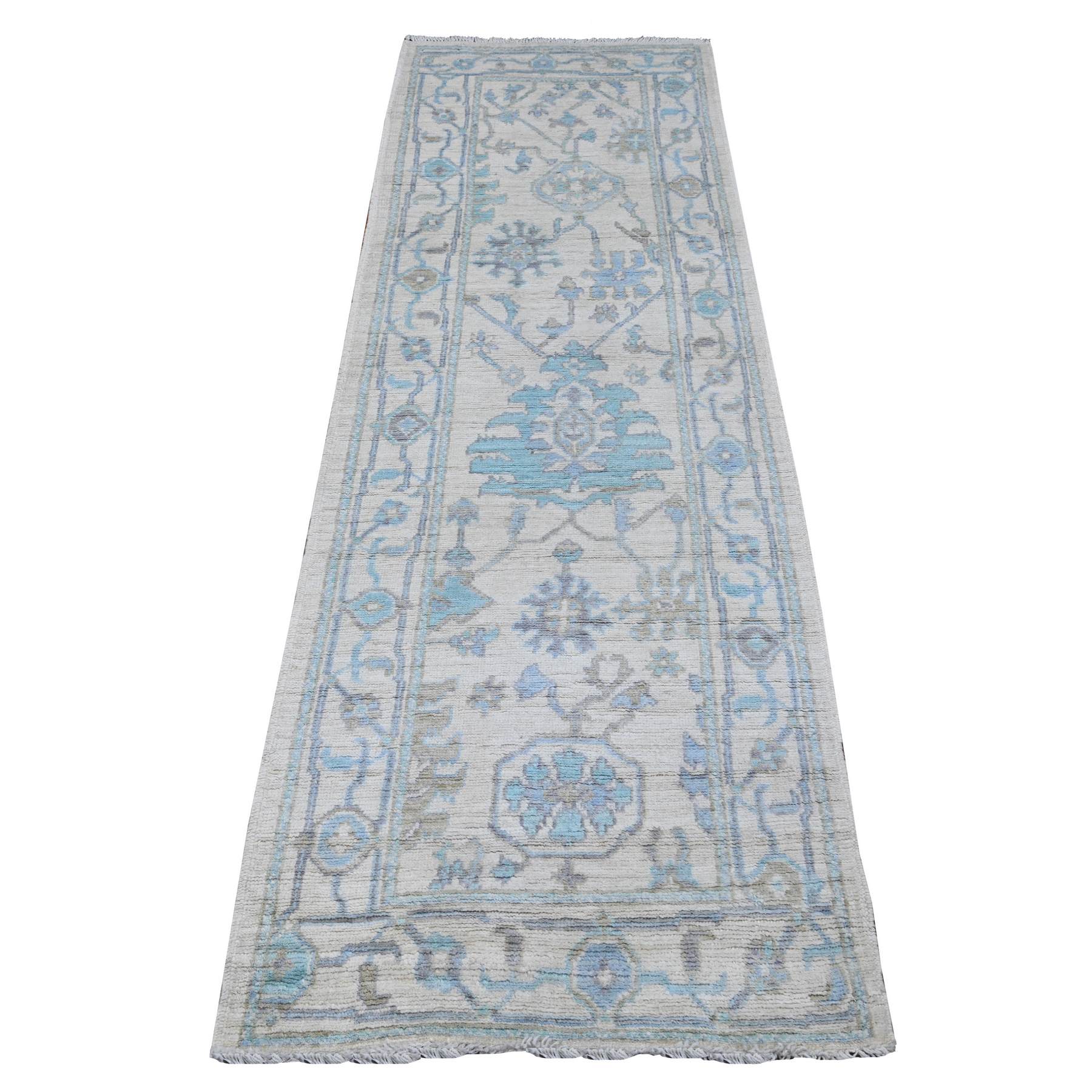 Oushak-And-Peshawar-Hand-Knotted-Rug-447670