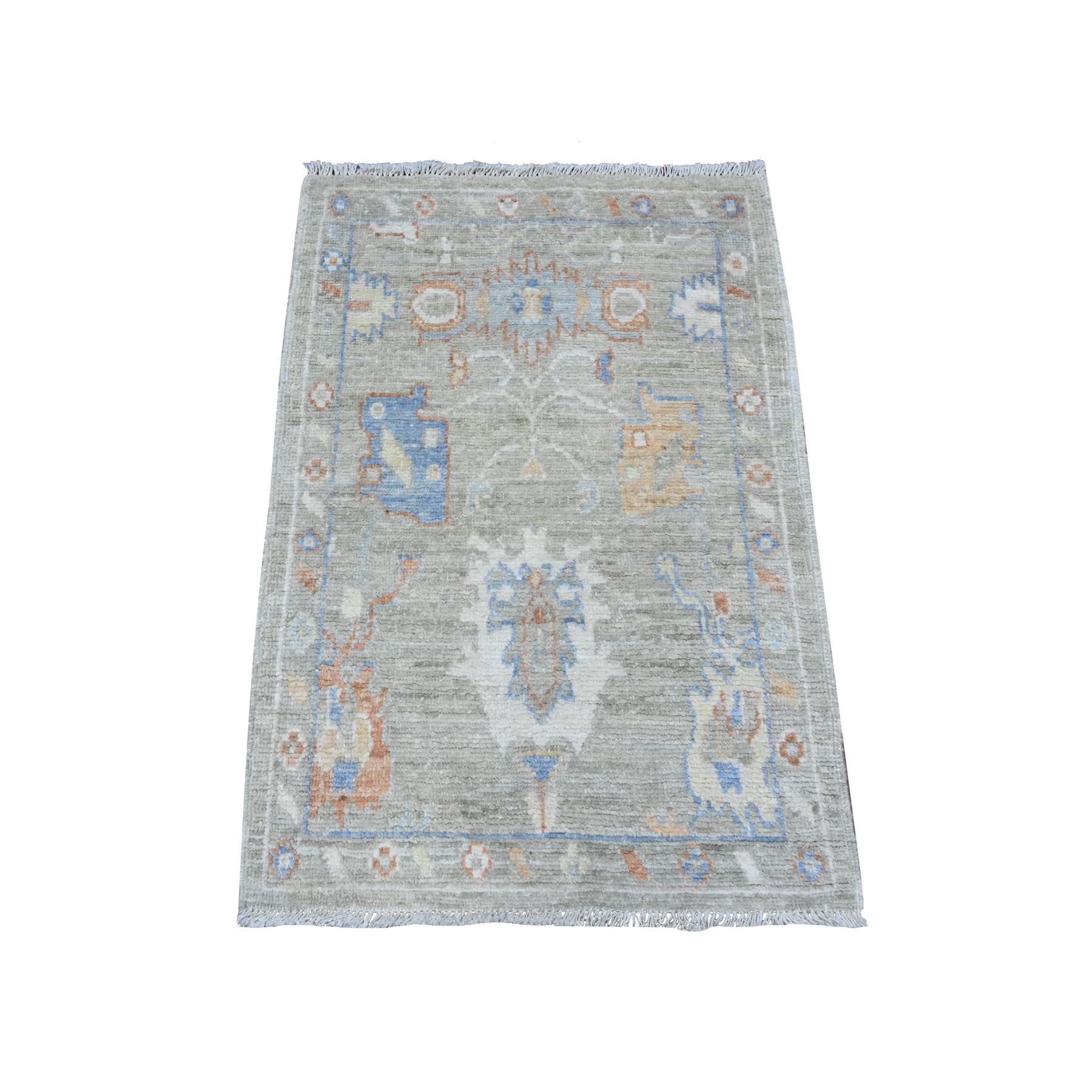 Oushak-And-Peshawar-Hand-Knotted-Rug-447695