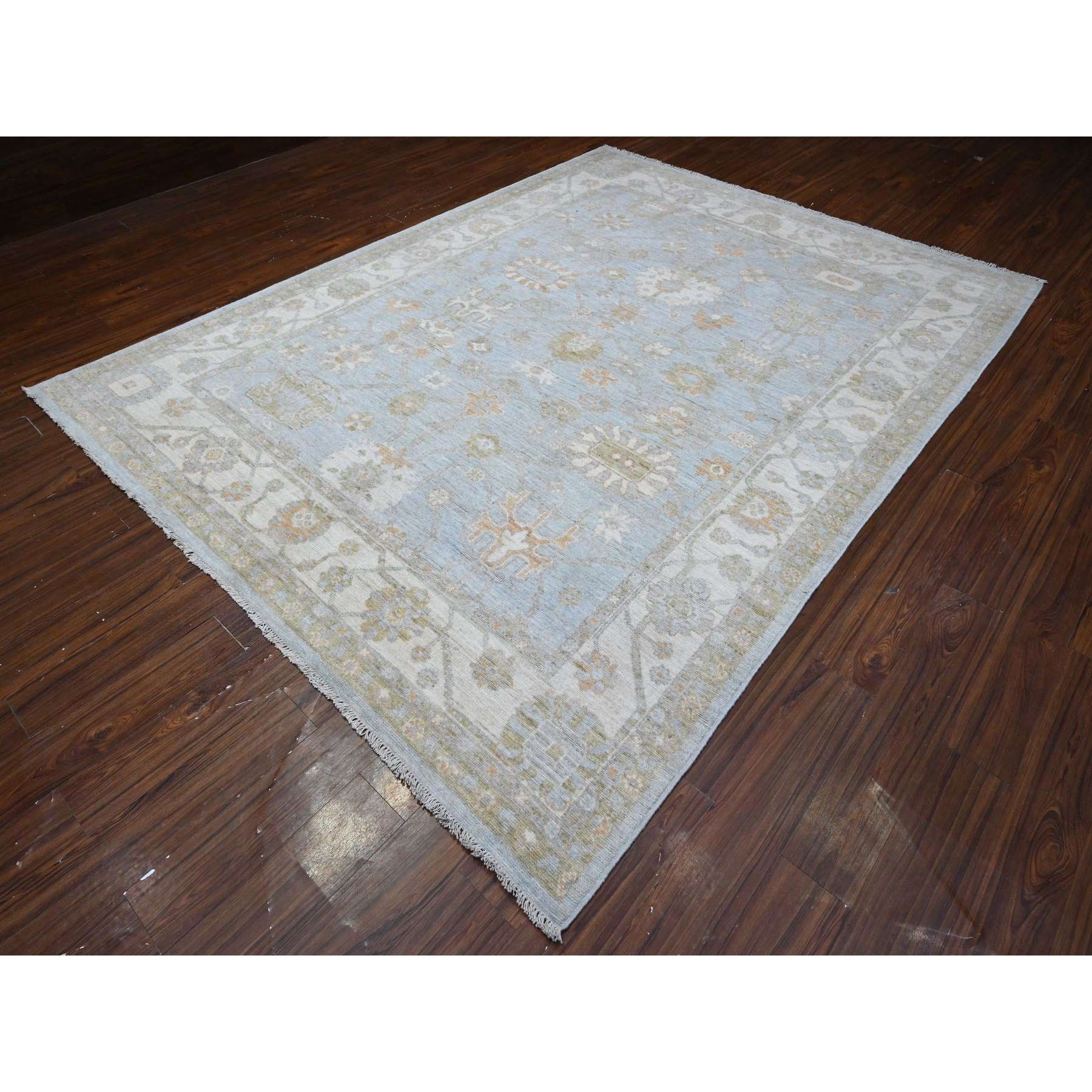 Oushak-And-Peshawar-Hand-Knotted-Rug-447760