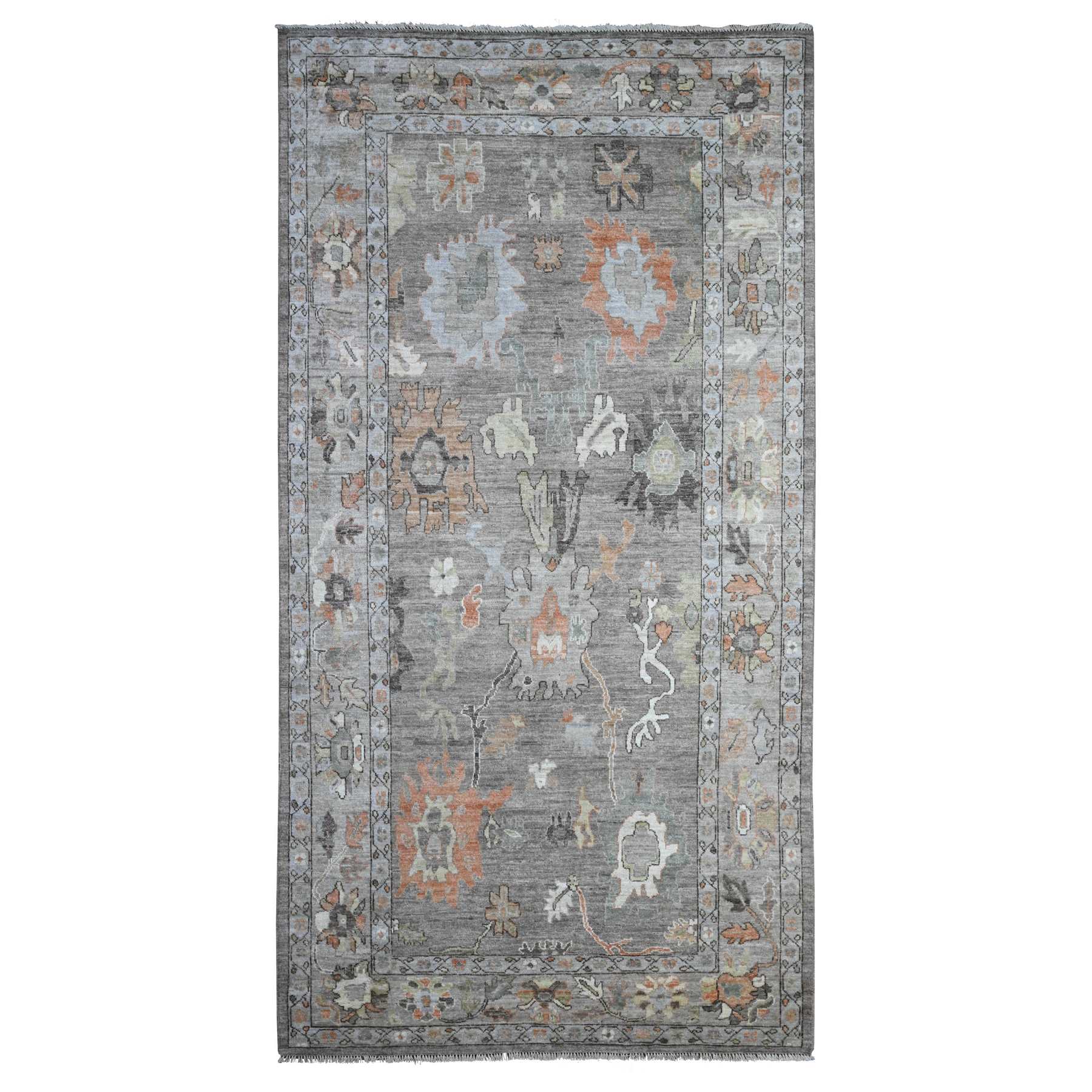 Oushak-And-Peshawar-Hand-Knotted-Rug-447940