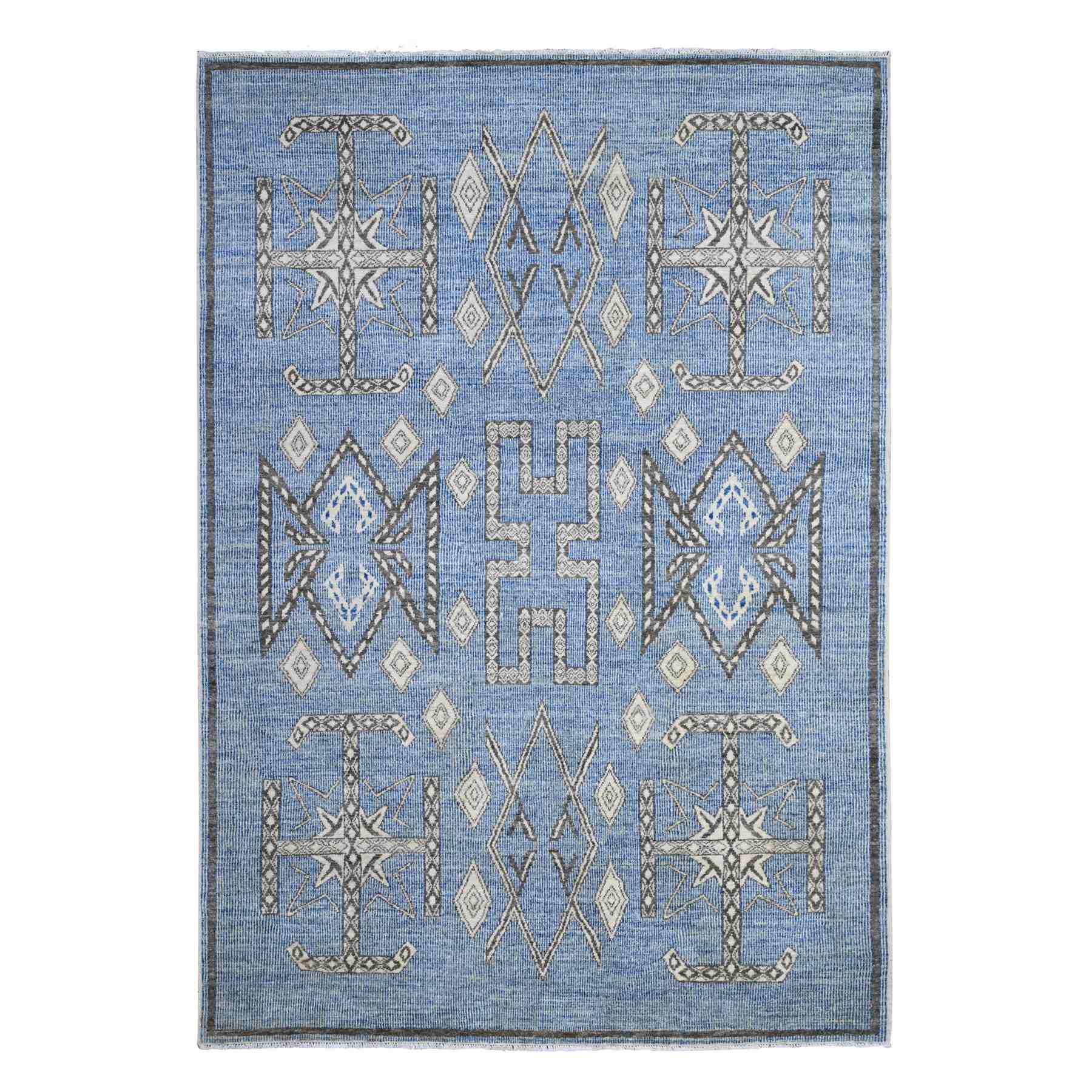 Oushak-And-Peshawar-Hand-Knotted-Rug-448065