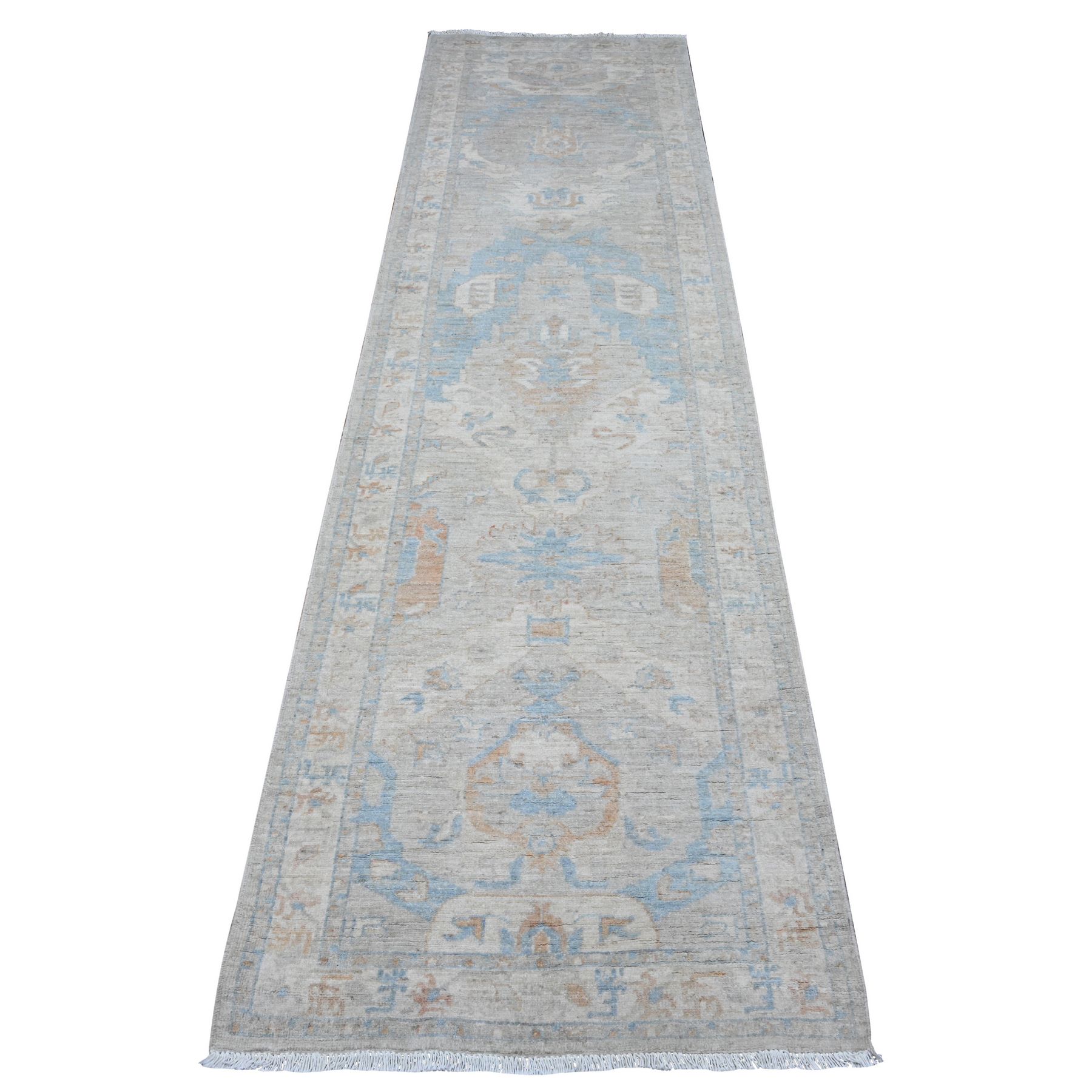 Oushak-And-Peshawar-Hand-Knotted-Rug-448135