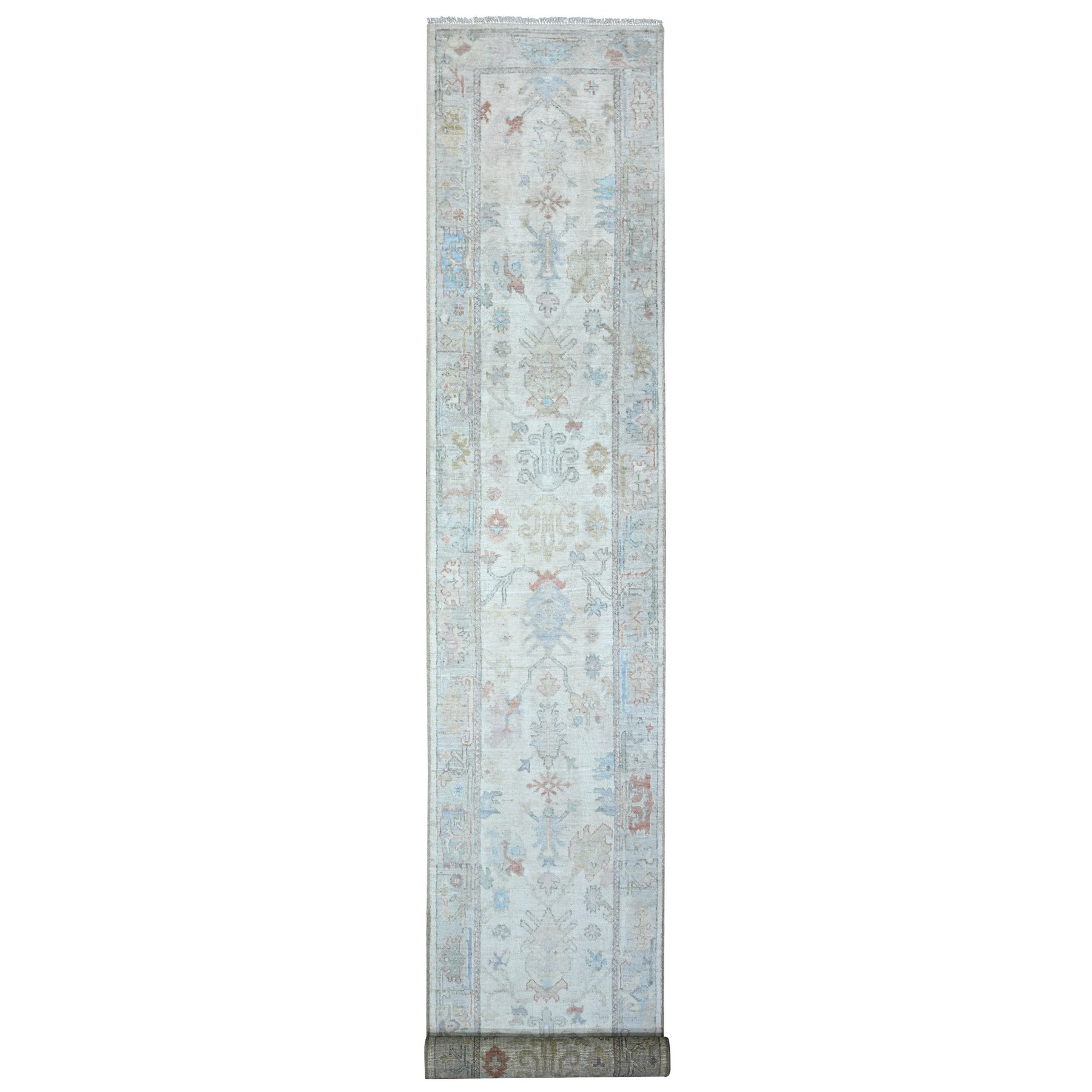 Oushak-And-Peshawar-Hand-Knotted-Rug-448385