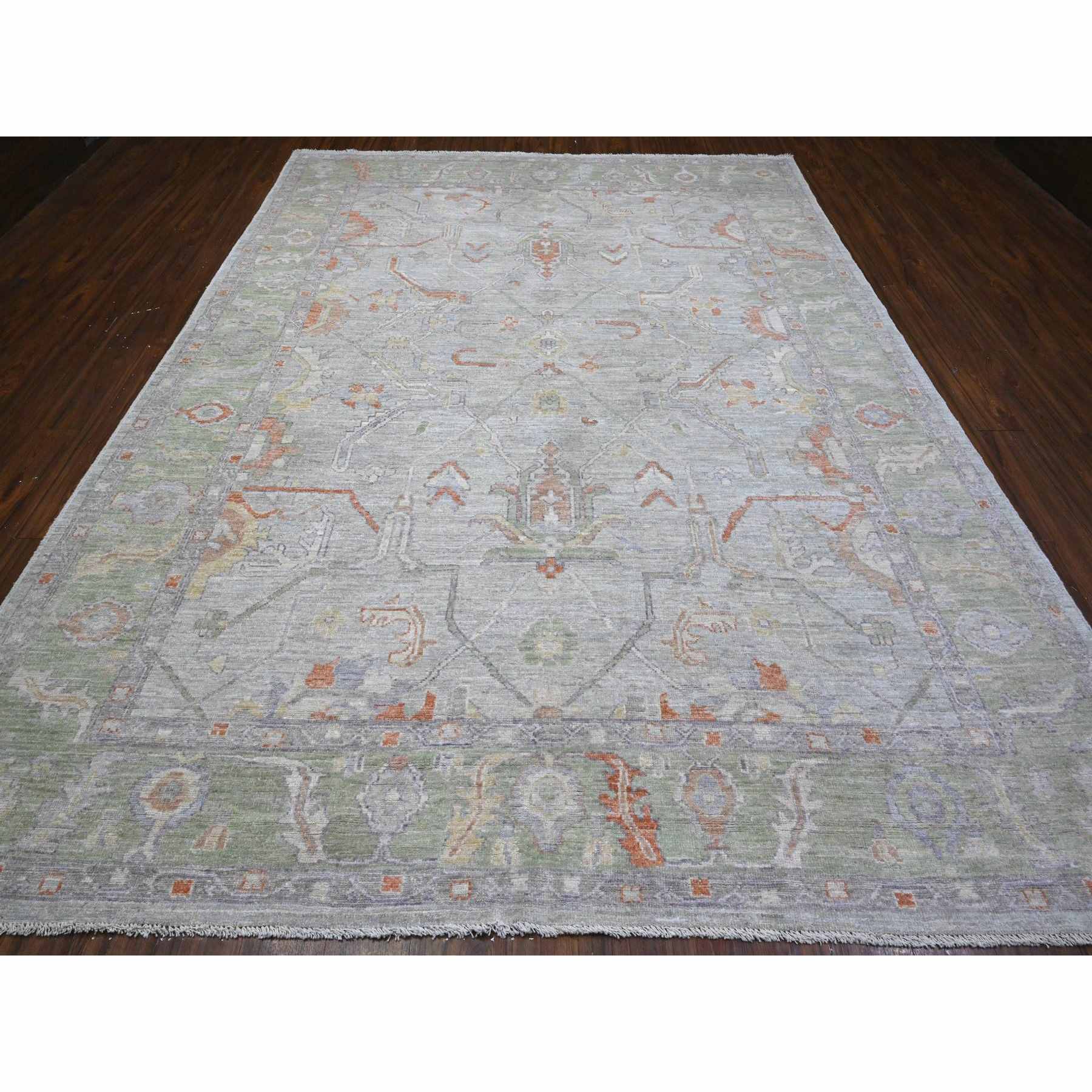 Oushak-And-Peshawar-Hand-Knotted-Rug-448480