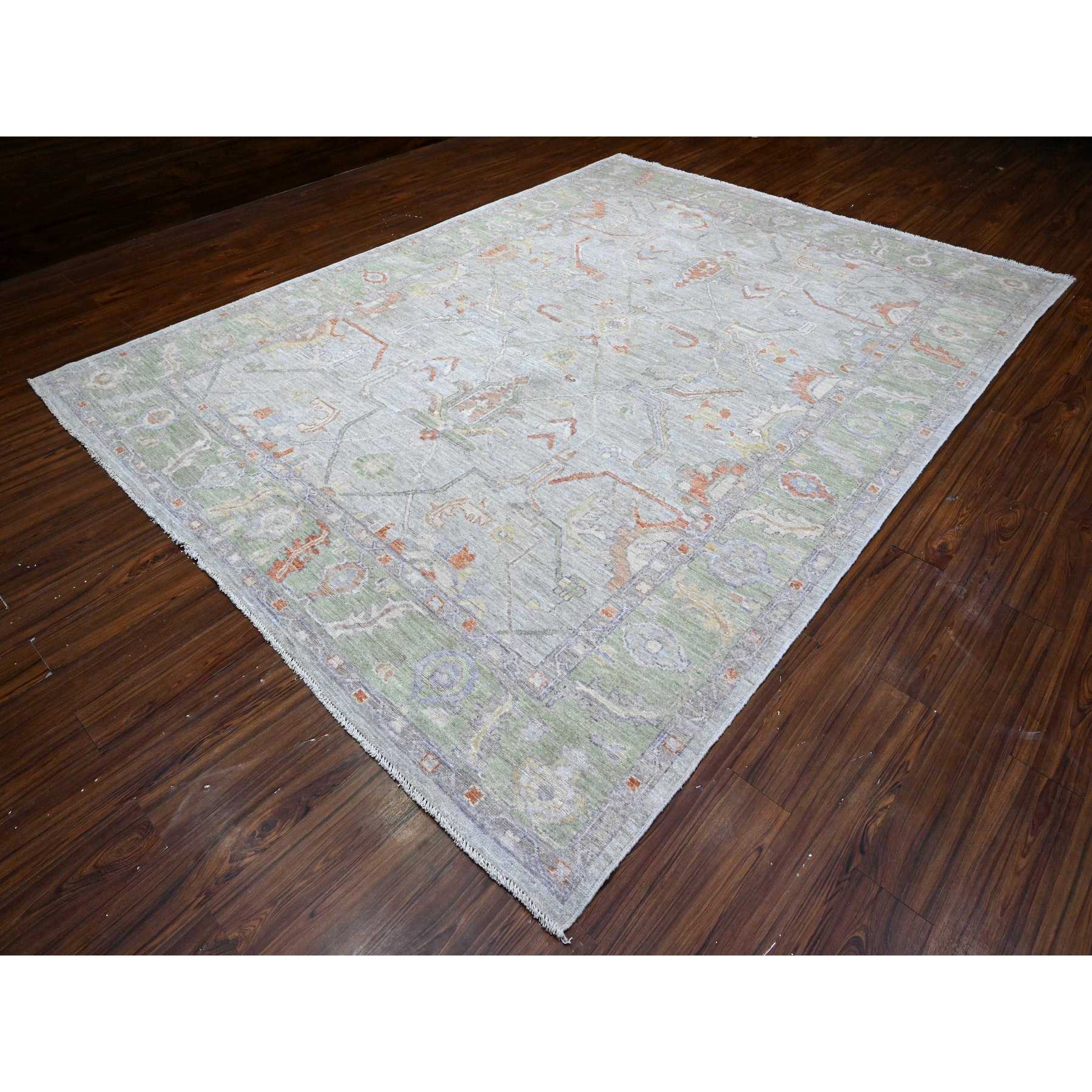 Oushak-And-Peshawar-Hand-Knotted-Rug-448480