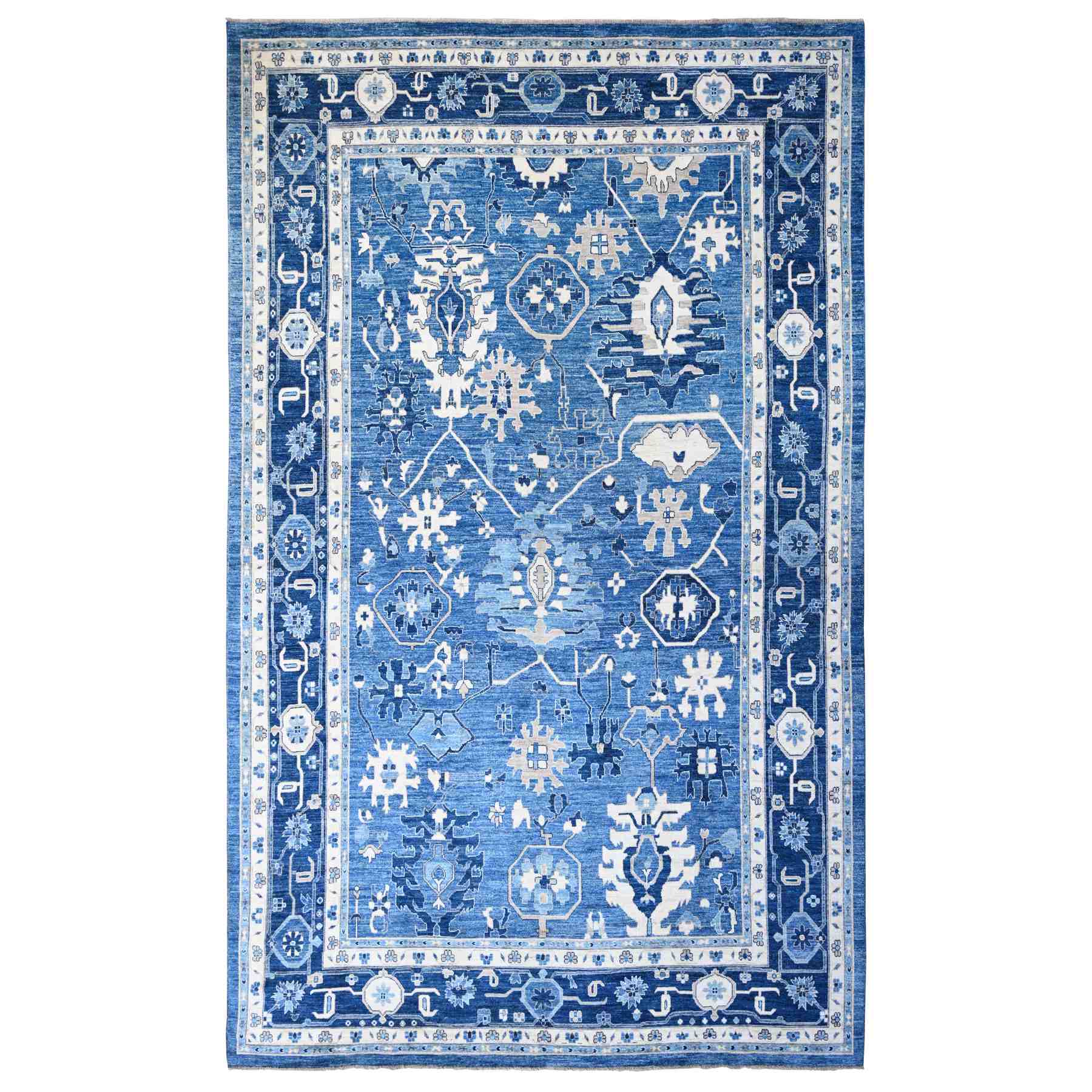 Oushak-And-Peshawar-Hand-Knotted-Rug-448690