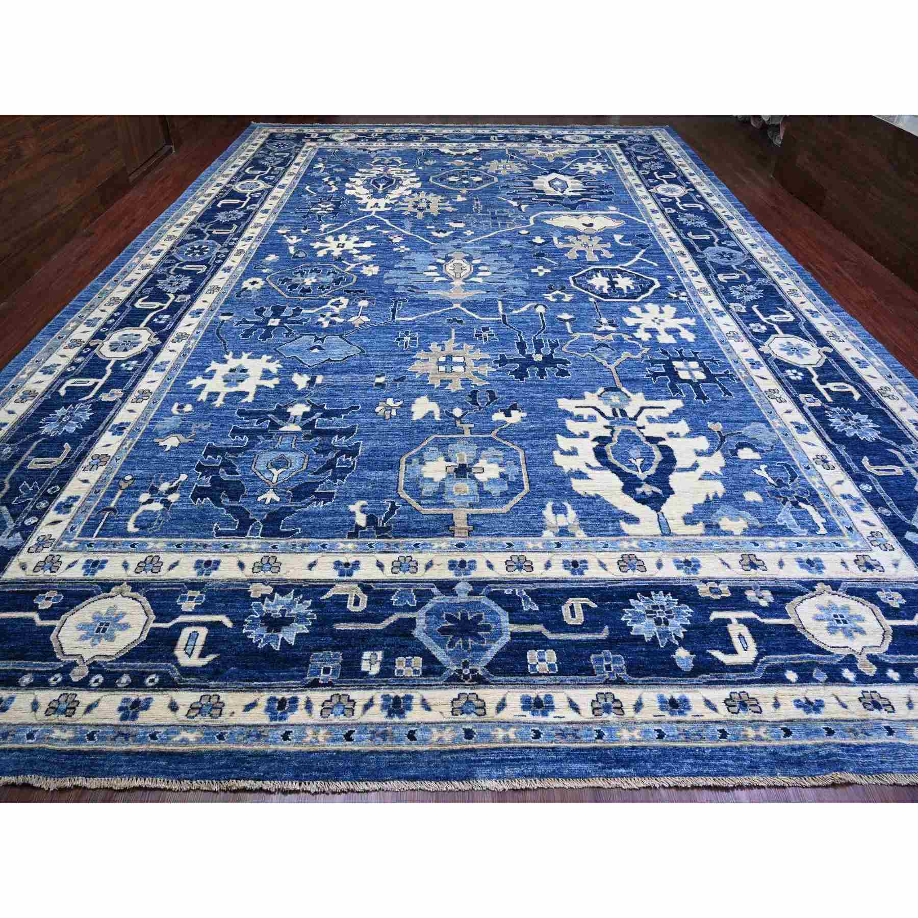 Oushak-And-Peshawar-Hand-Knotted-Rug-448690