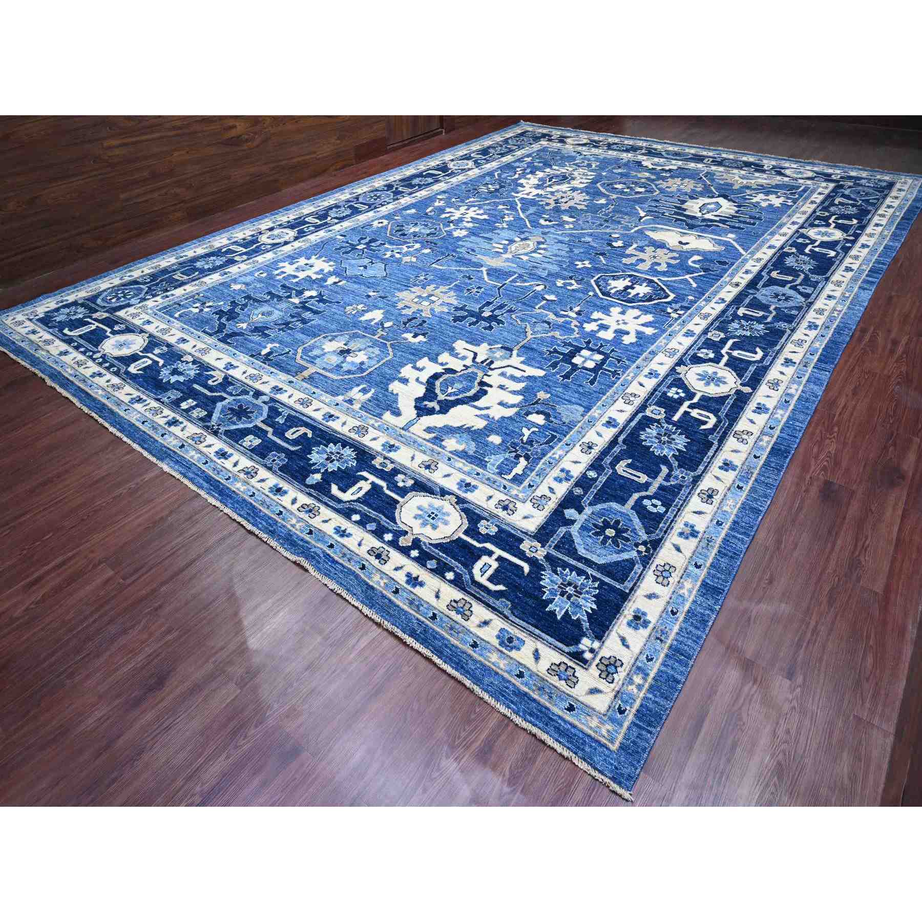 Oushak-And-Peshawar-Hand-Knotted-Rug-448690