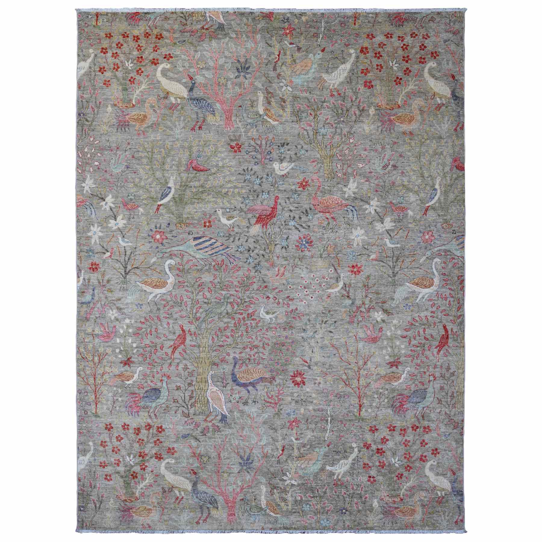 Oushak-And-Peshawar-Hand-Knotted-Rug-448725