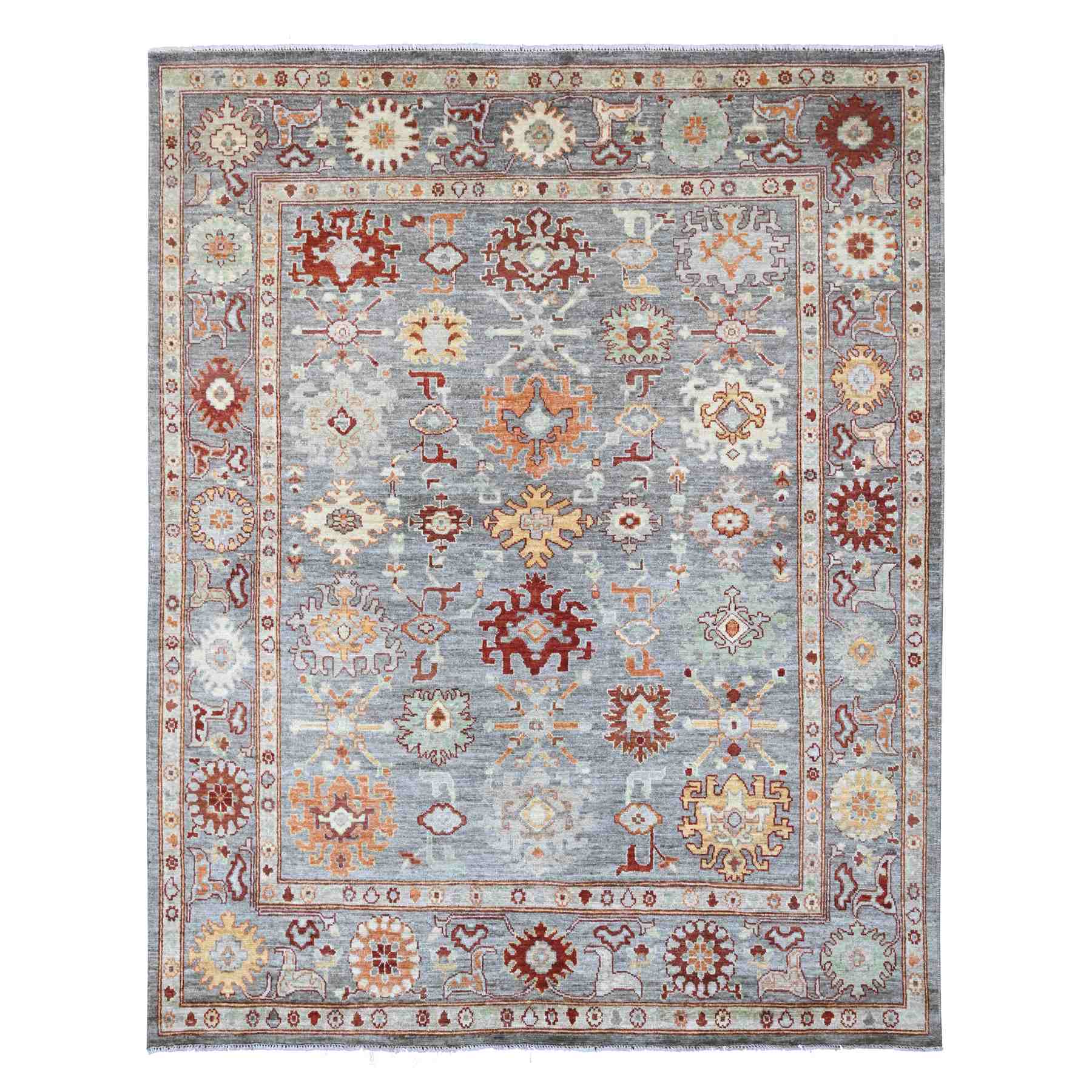 Oushak-And-Peshawar-Hand-Knotted-Rug-448795