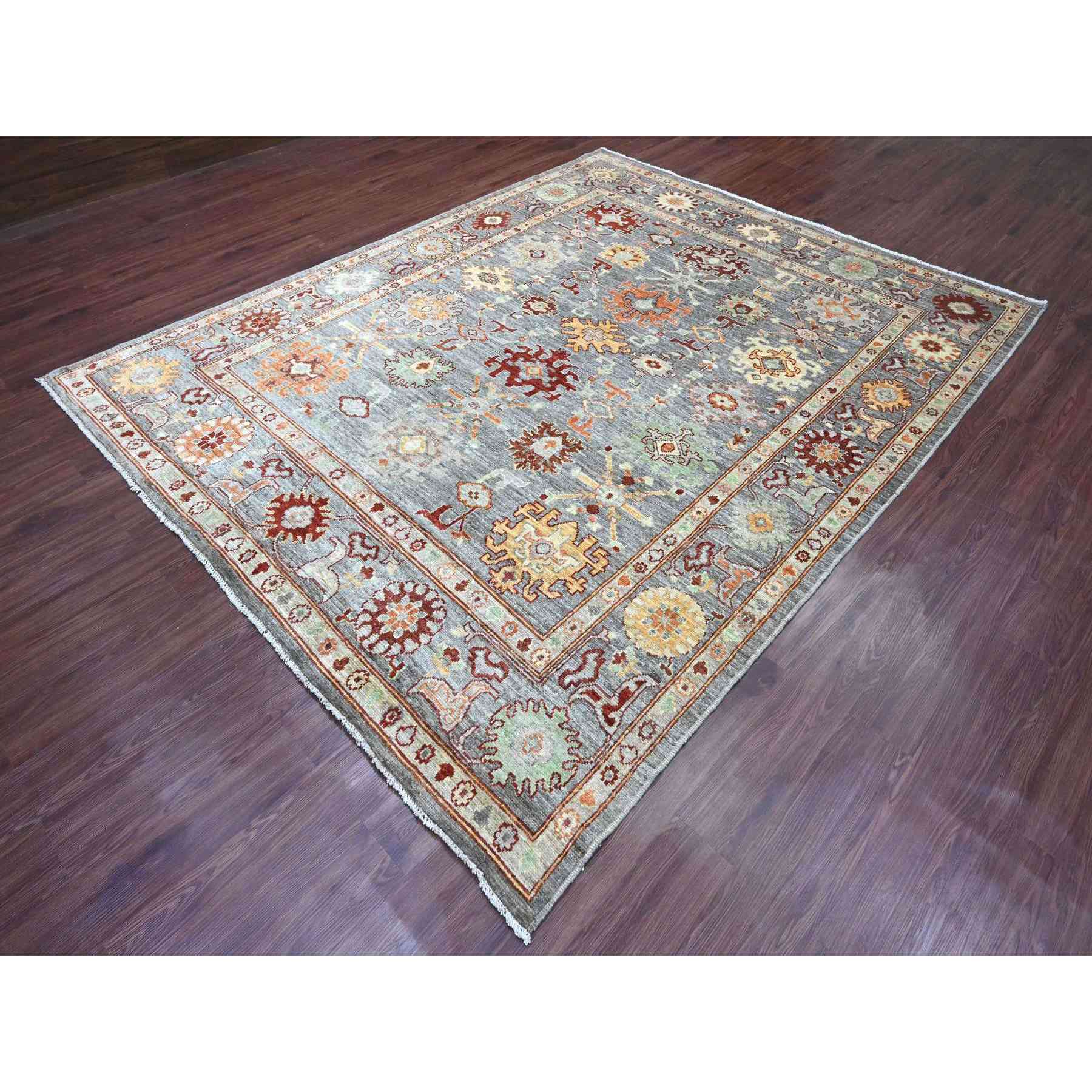 Oushak-And-Peshawar-Hand-Knotted-Rug-448795
