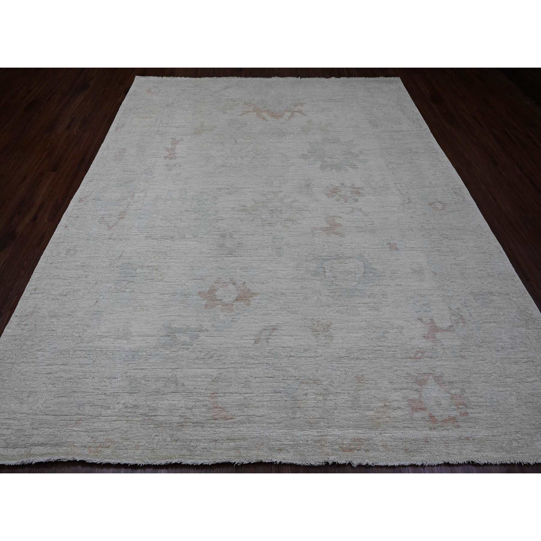 Oushak-And-Peshawar-Hand-Knotted-Rug-448830