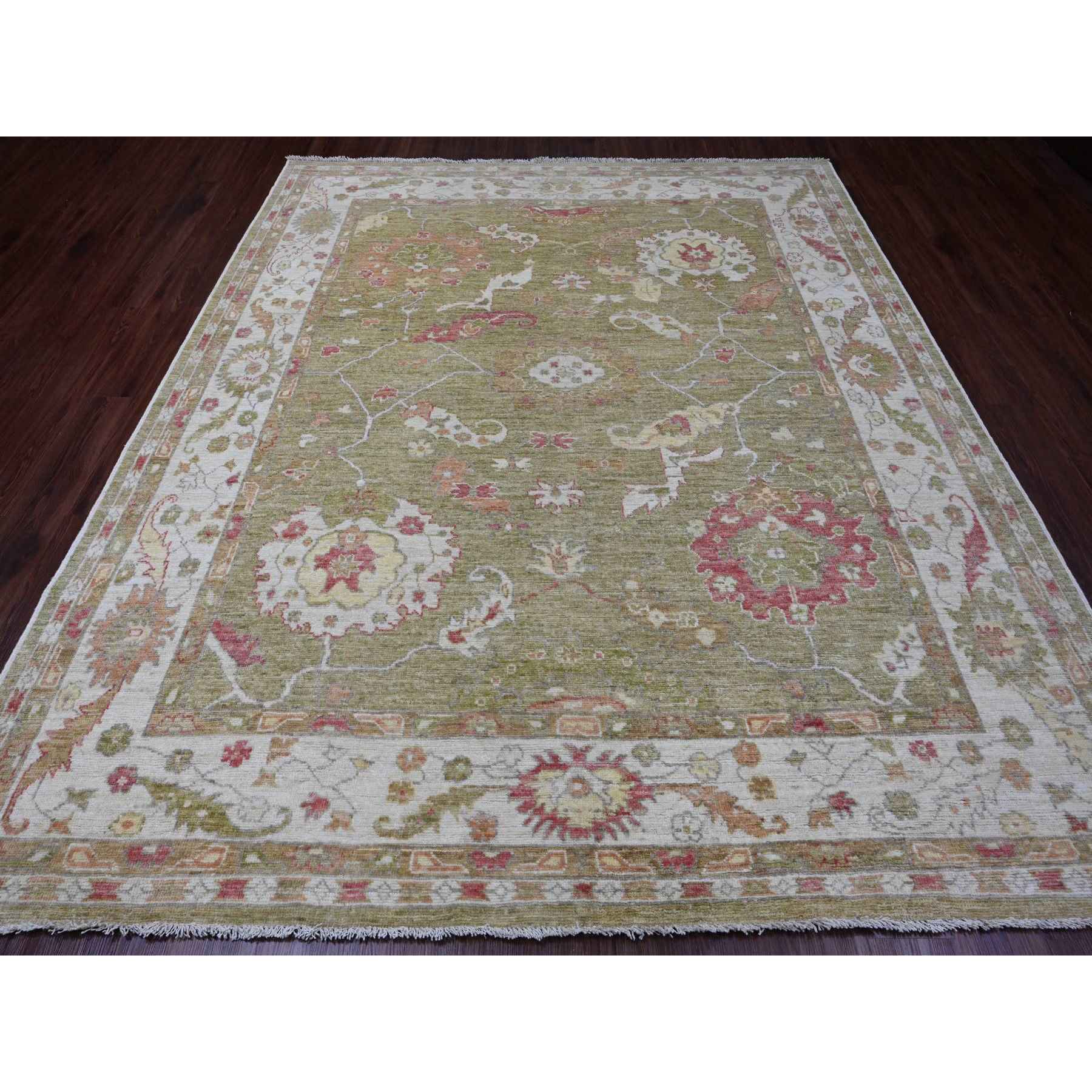 Oushak-And-Peshawar-Hand-Knotted-Rug-448835