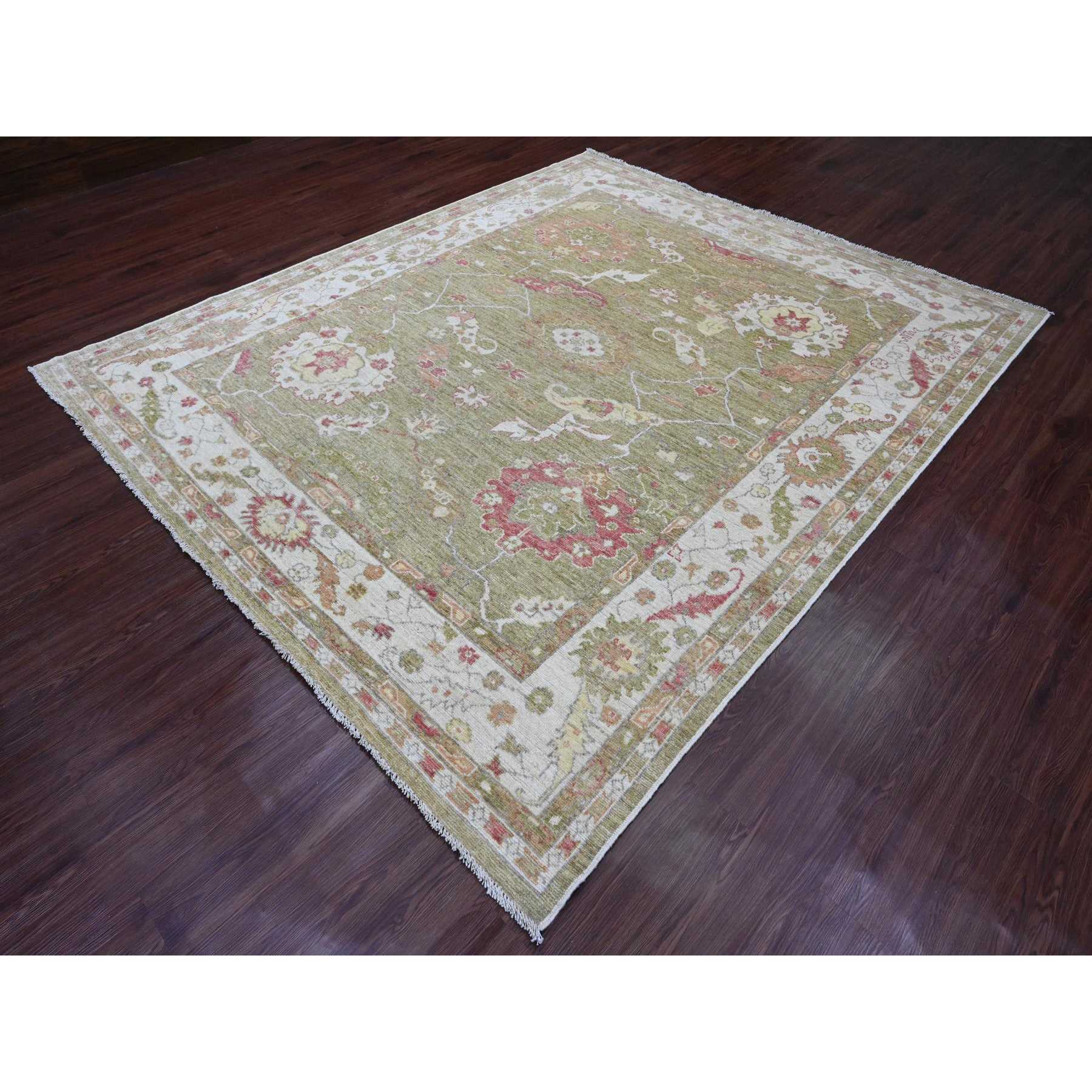 Oushak-And-Peshawar-Hand-Knotted-Rug-448835