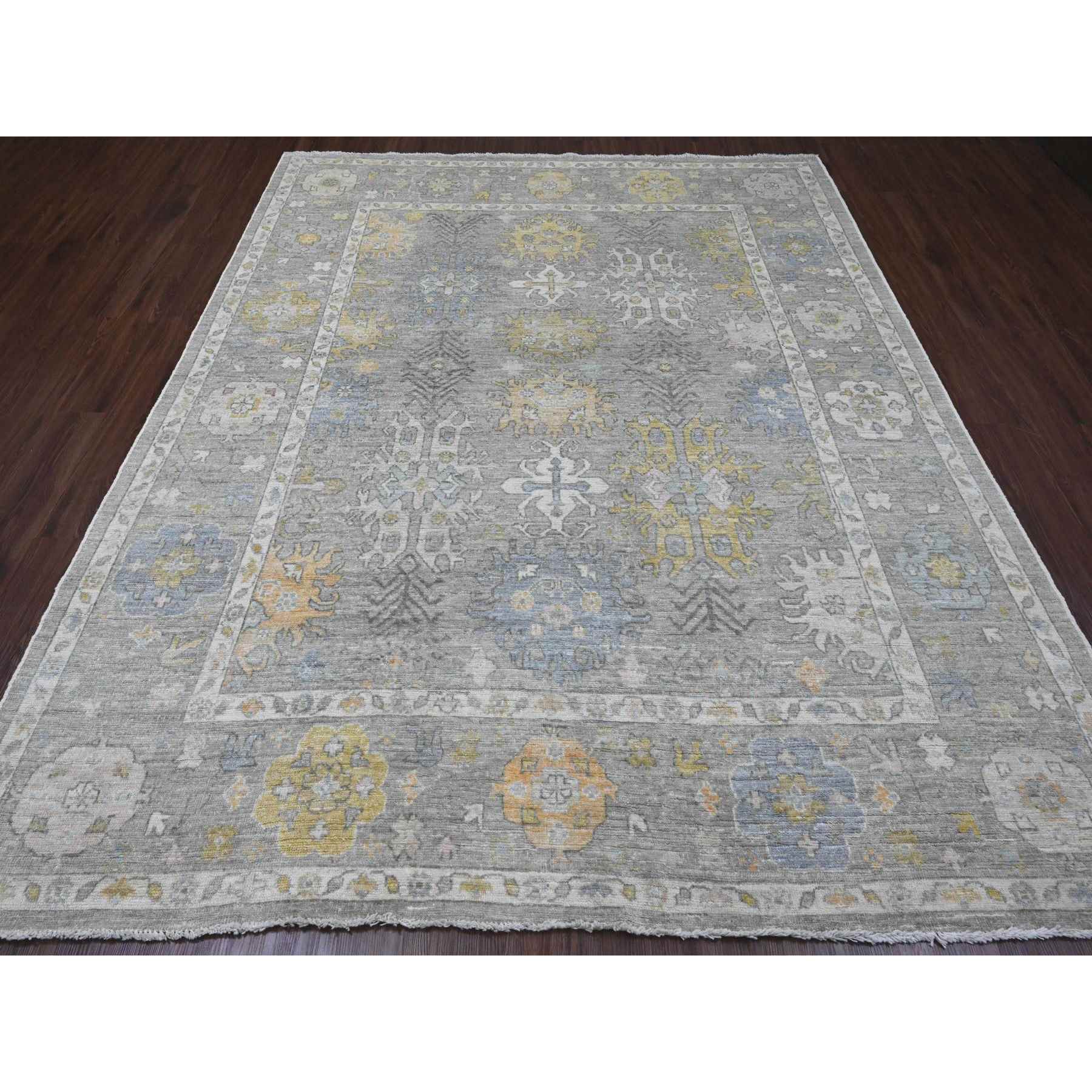 Oushak-And-Peshawar-Hand-Knotted-Rug-448845